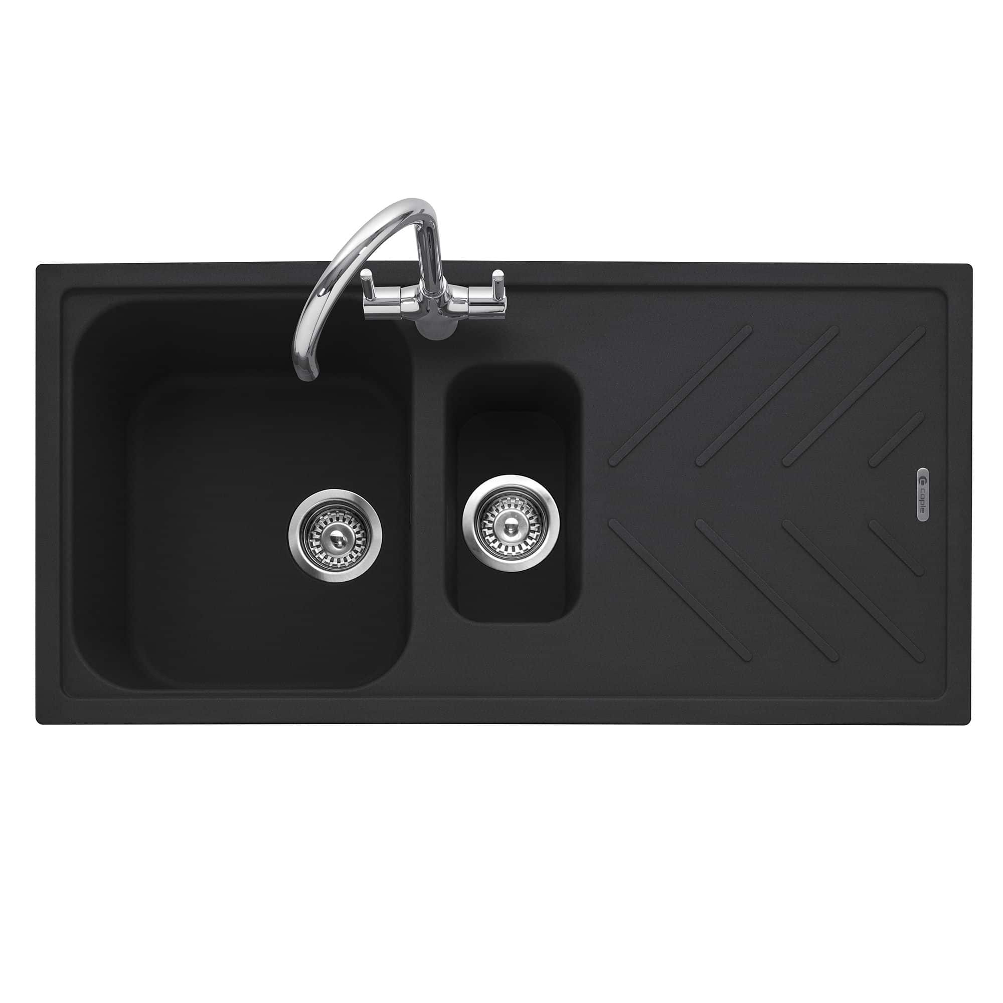 Veis 150 Inset Granite Sink with Drainer Anthracite