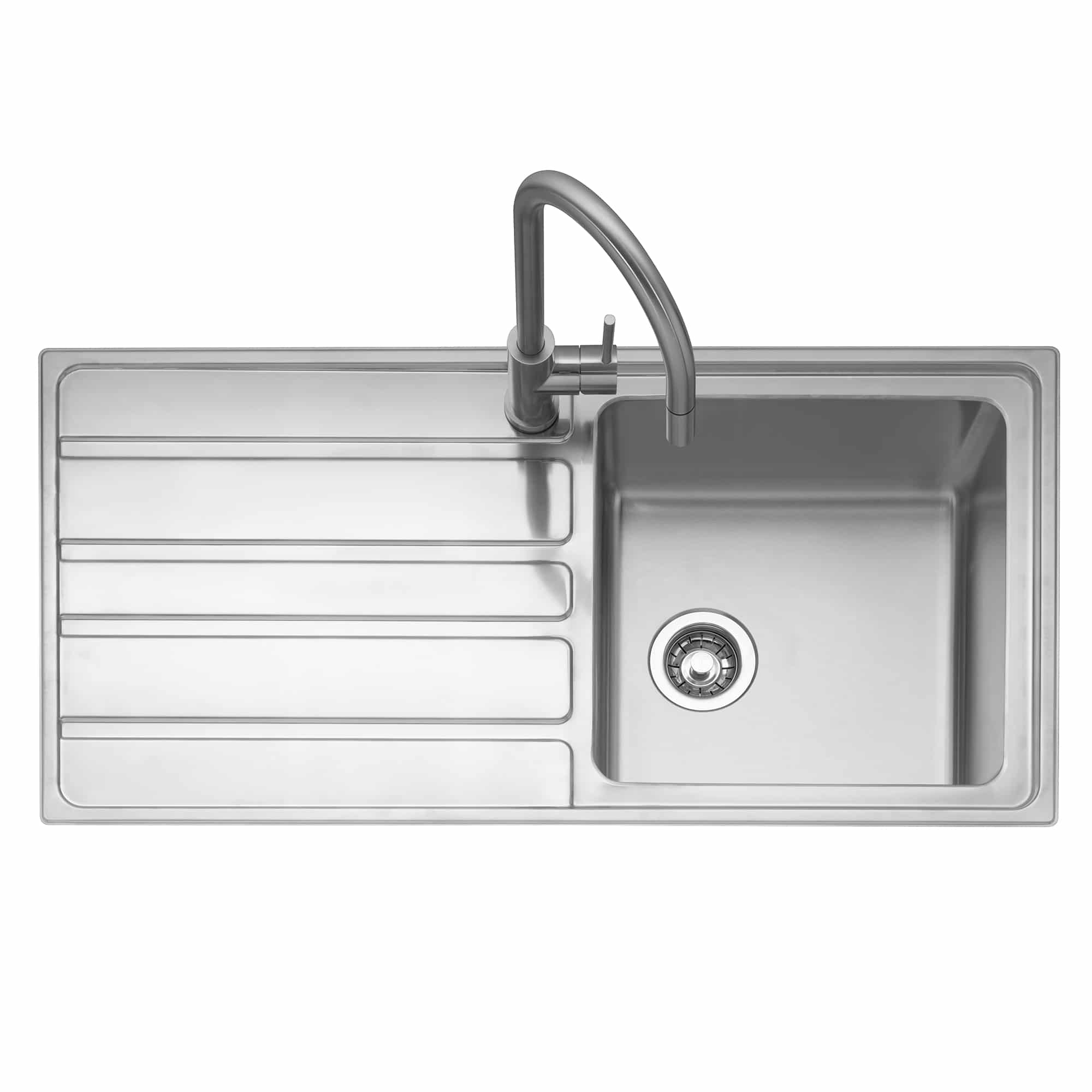 Vertice 100 Inset with Drainer Stainless Steel