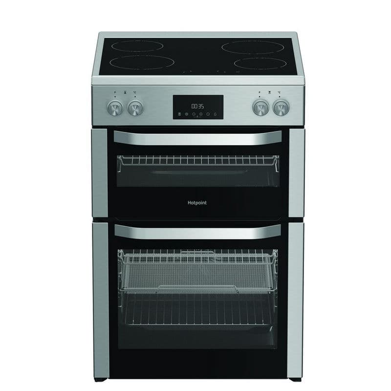 Hotpoint HDME6VDC2AX 60cm Double Oven Electric Cooker with Ceramic Hob - Stainless Steel