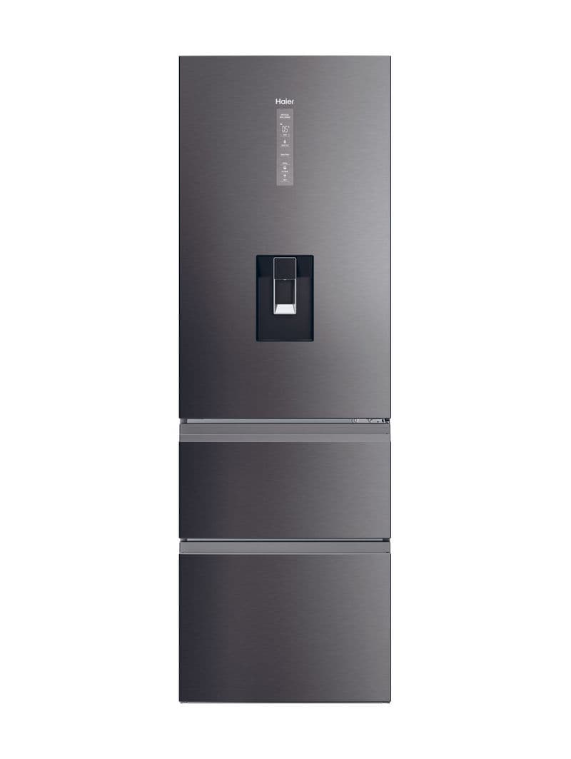 Haier HTW5618EWMP 59.5cm 60/40 Frost Free Fridge Freezer - Dark Inox