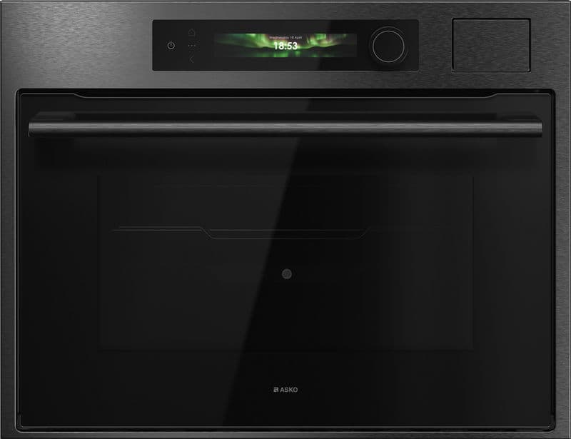ASKO OCS64BSH 45cm Built-in Compact Oven with steam function - Black Steel,