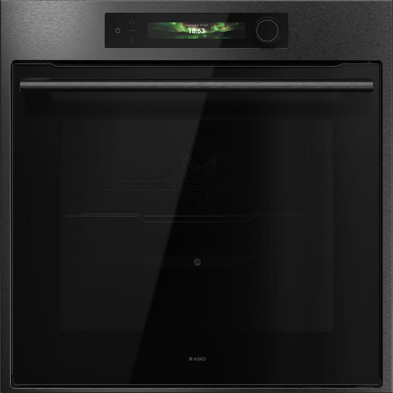 ASKO OTP66BSH 60cm Multifunctional Built In Single Oven with Pyrolytic cleaning - Black Steel