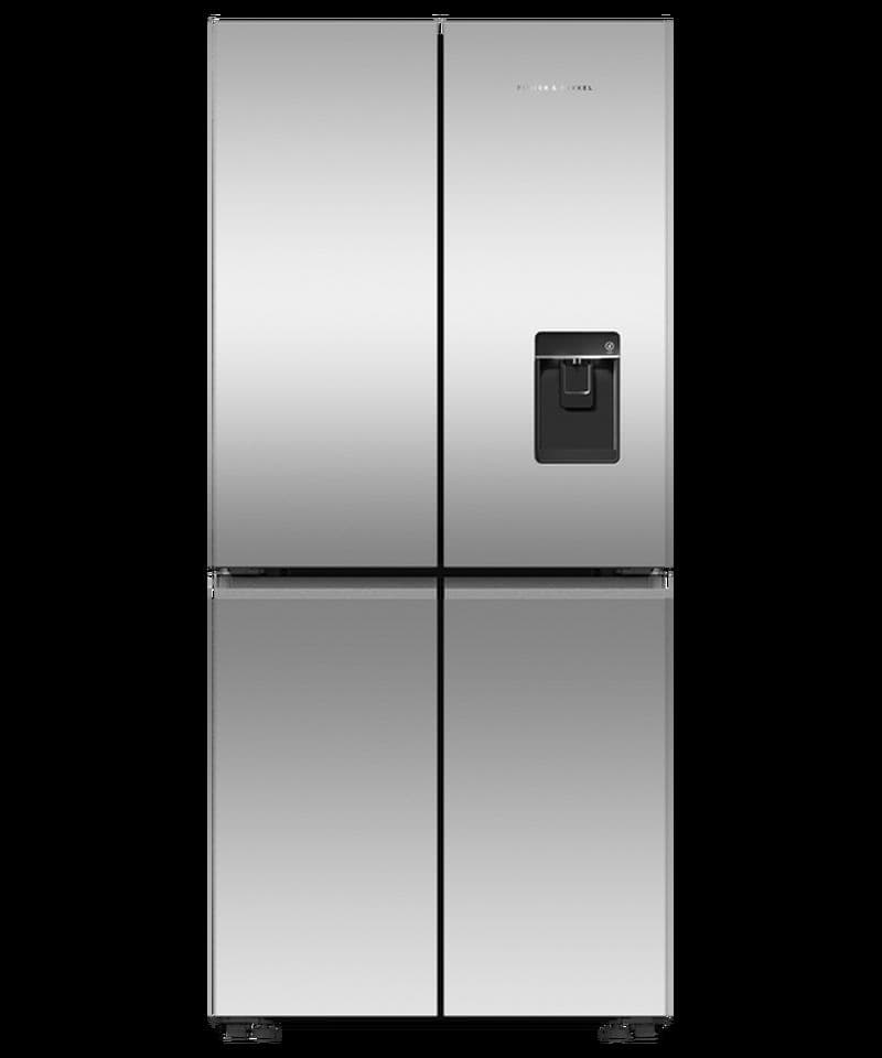 Fisher & Paykel RF500QNUX1 79cm Wifi Connected Plumbed Quad Door Frost Free Fridge Freezer - Stainless Steel