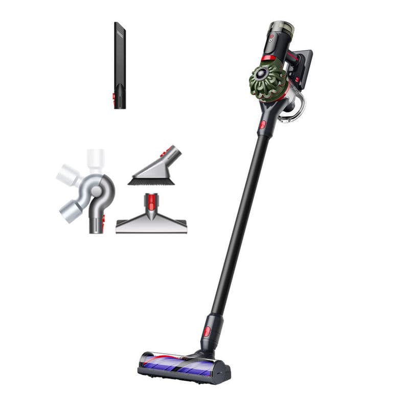 V8CYCLONENEW Cordless Vacuum with Furniture Cleaning Kit - 60 Minutes Run Time - Black/Green
