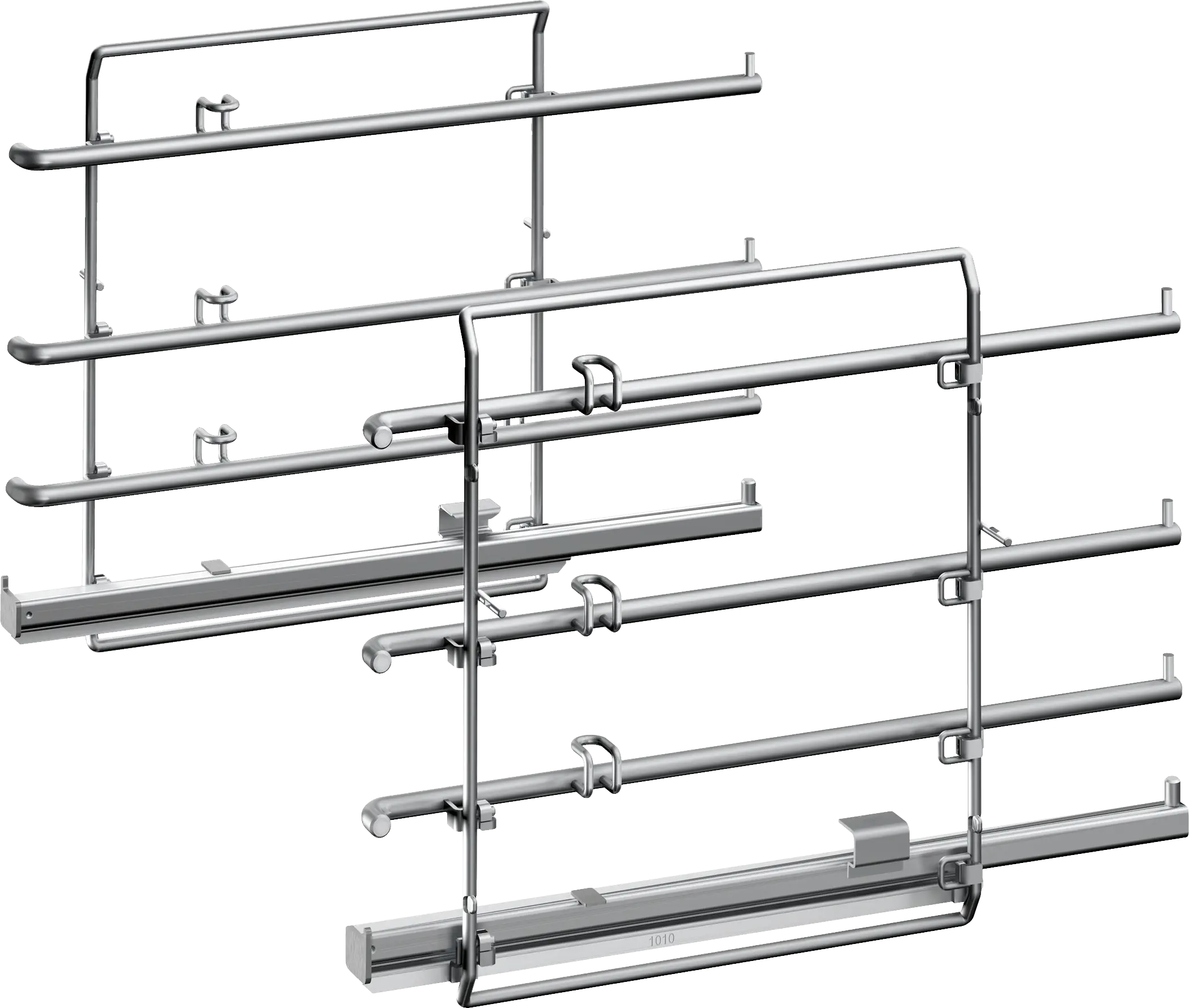 ComfortFlex Rail Hook-in rack pair complete, left and right, not for pyrolysis 4 levels, 1 Flexi pull out, Standard, Neff, max. 15 kg