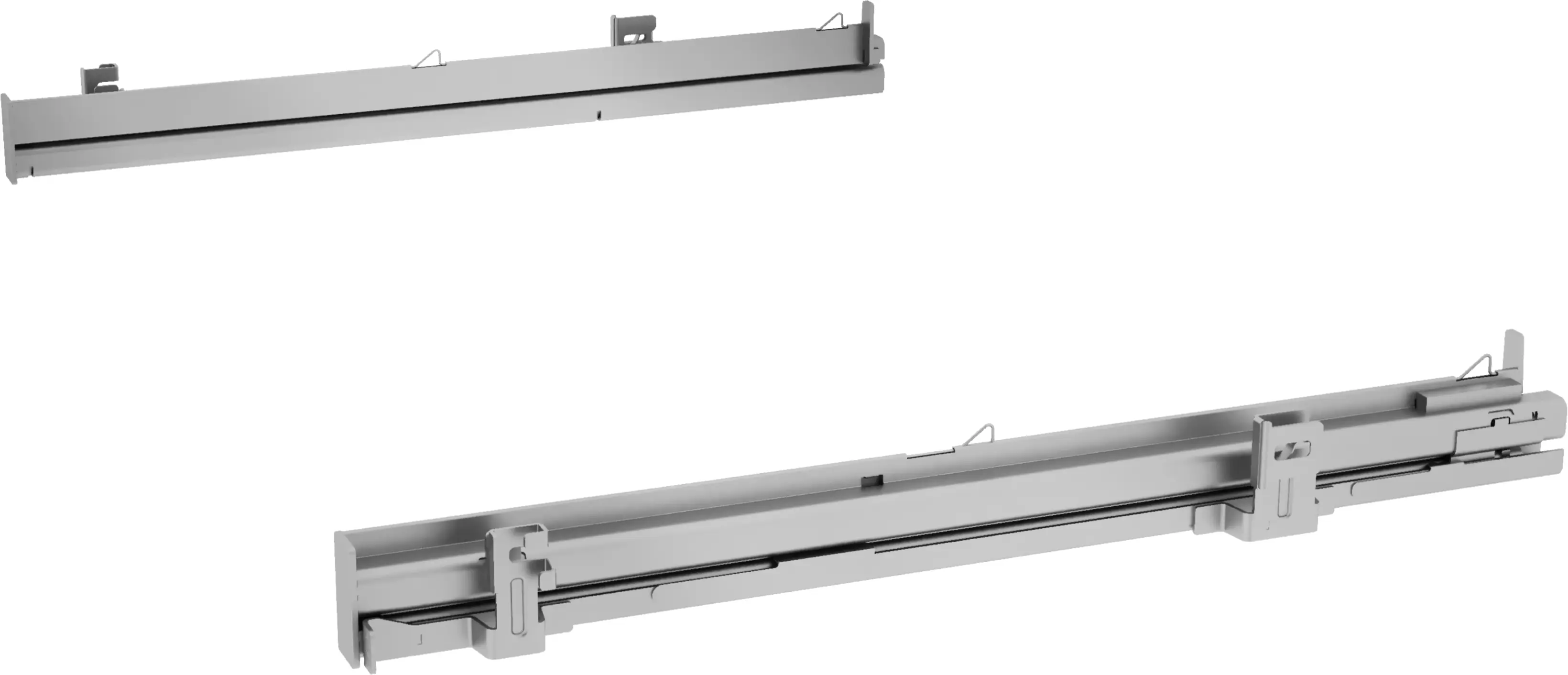 Telescopic rails 1 level full extension ClipRail, pair; not for pyrolysis, max. 15 kg