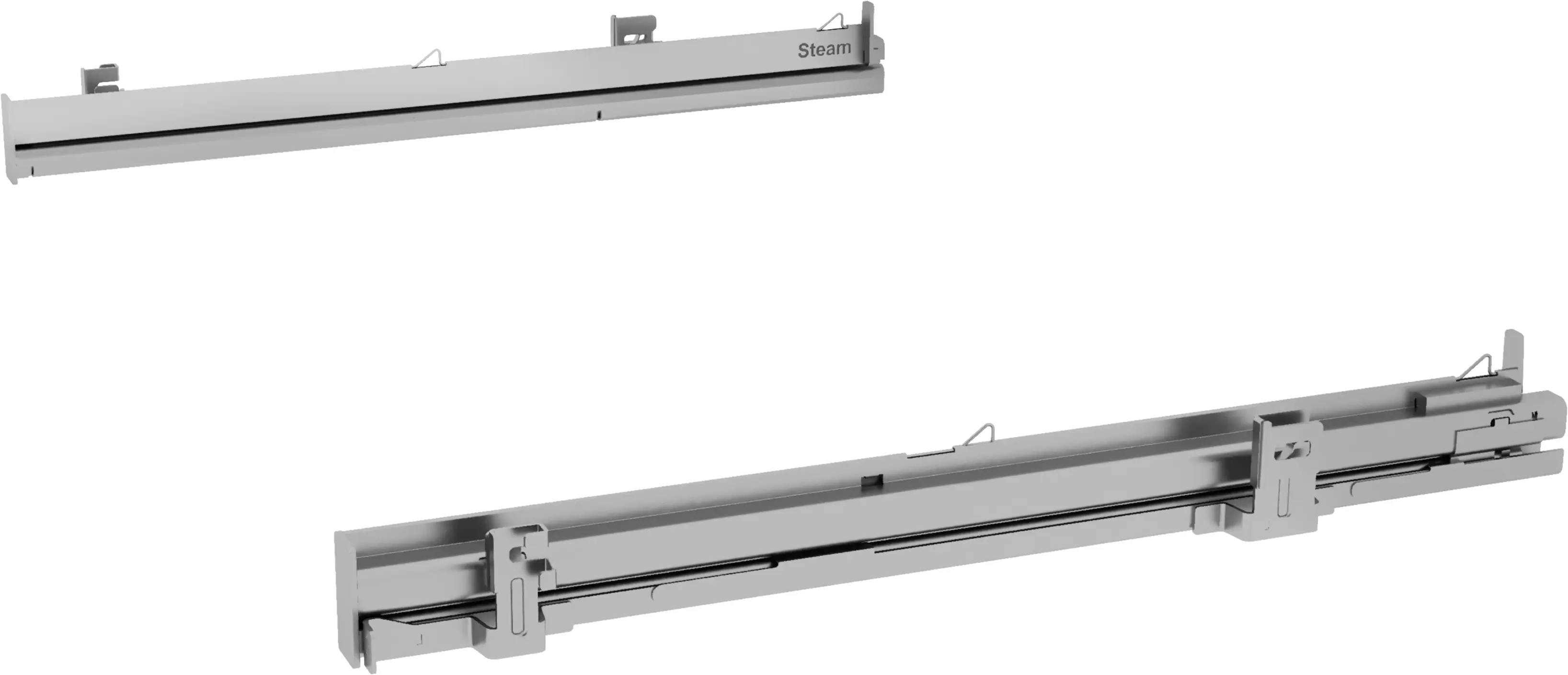 Telescopic rails 1 level Full ext rails, level independent, steam