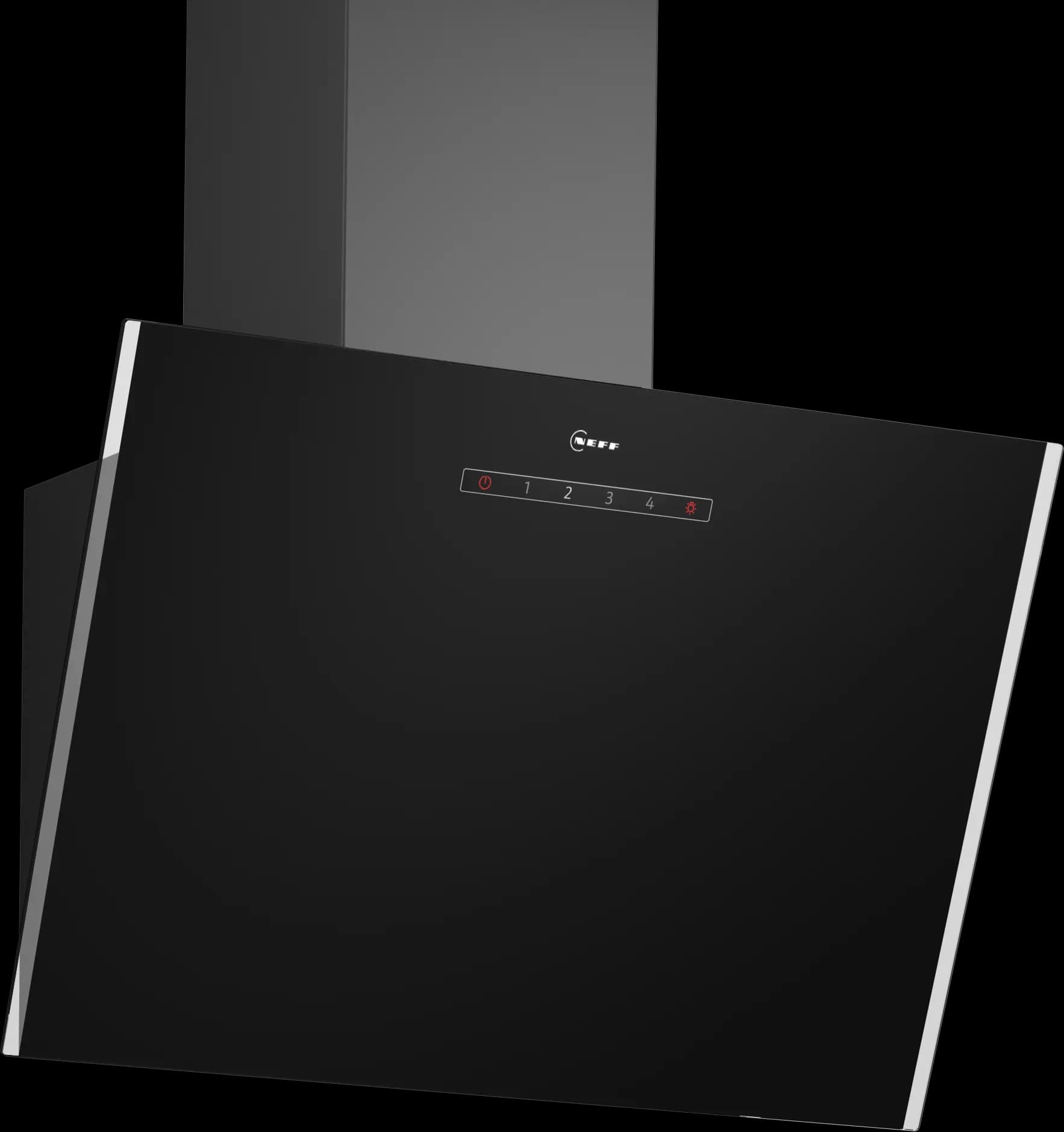 N 30 Wall-mounted cooker hood 60 cm clear glass black printed, Black