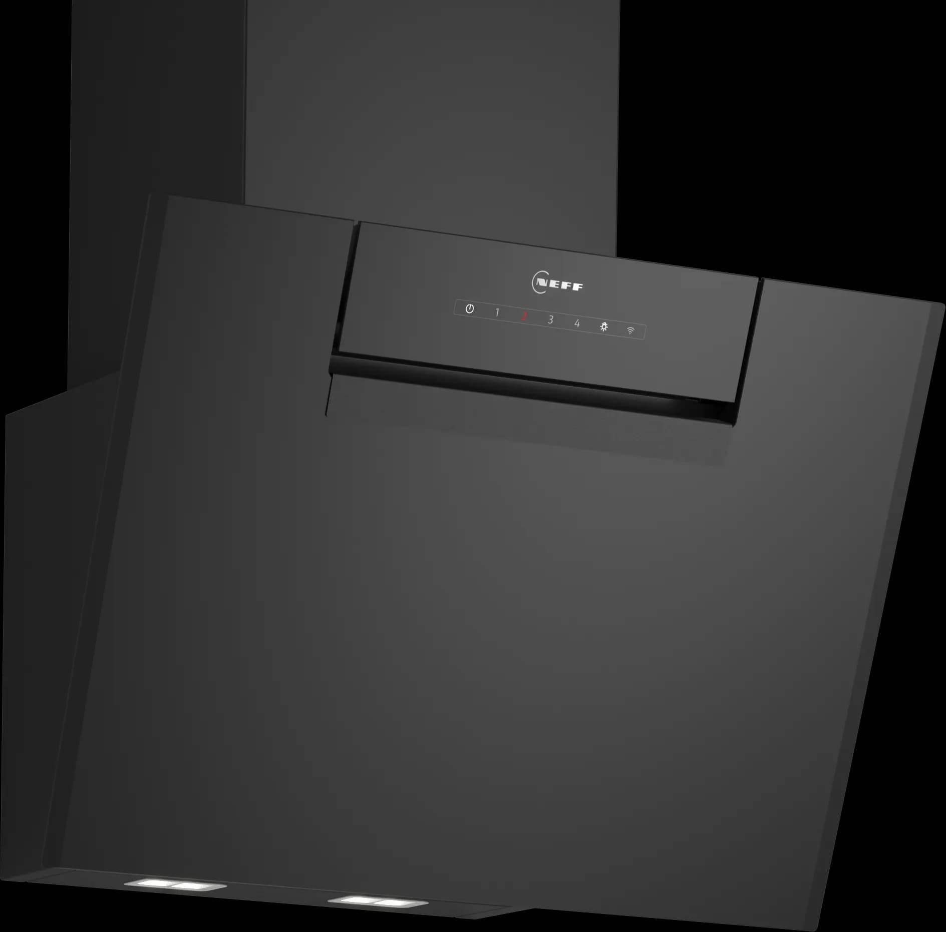 N 50 Wall-mounted cooker hood 60 cm clear glass black printed, Black