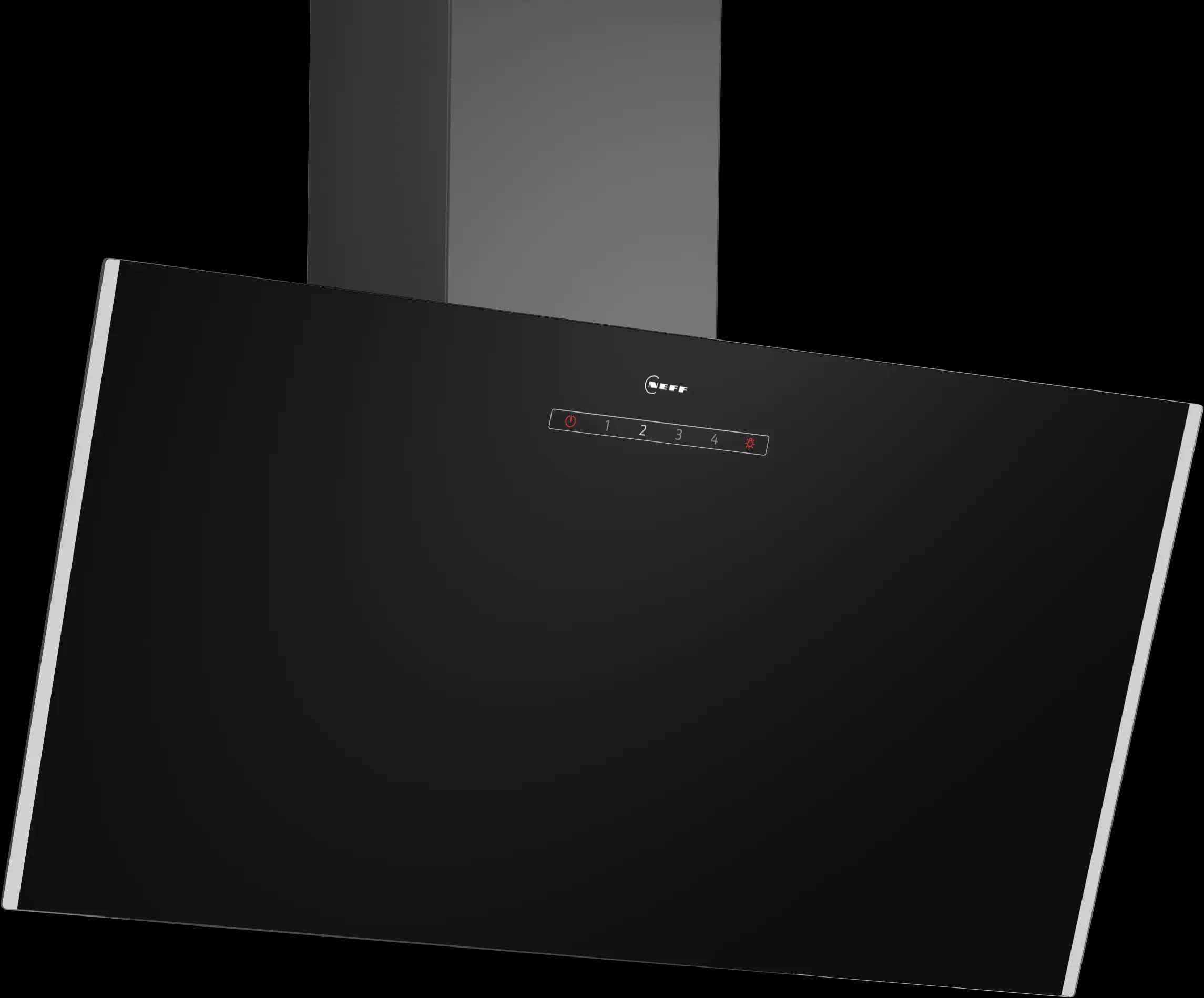 N 30 Wall-mounted cooker hood 80 cm clear glass black printed, Black