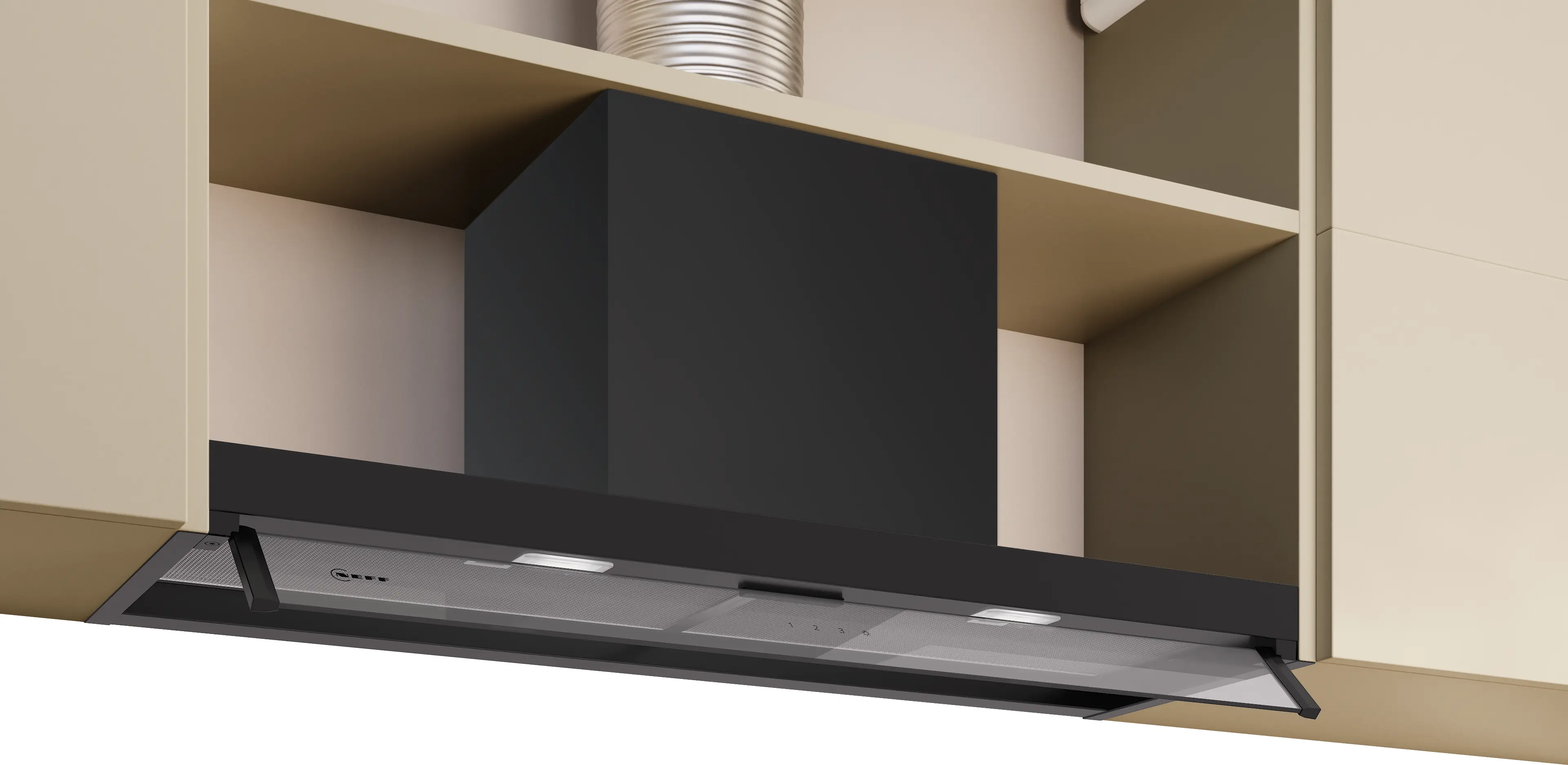 N 50 Integrated Design Hood 90 cm clear glass, Matt black