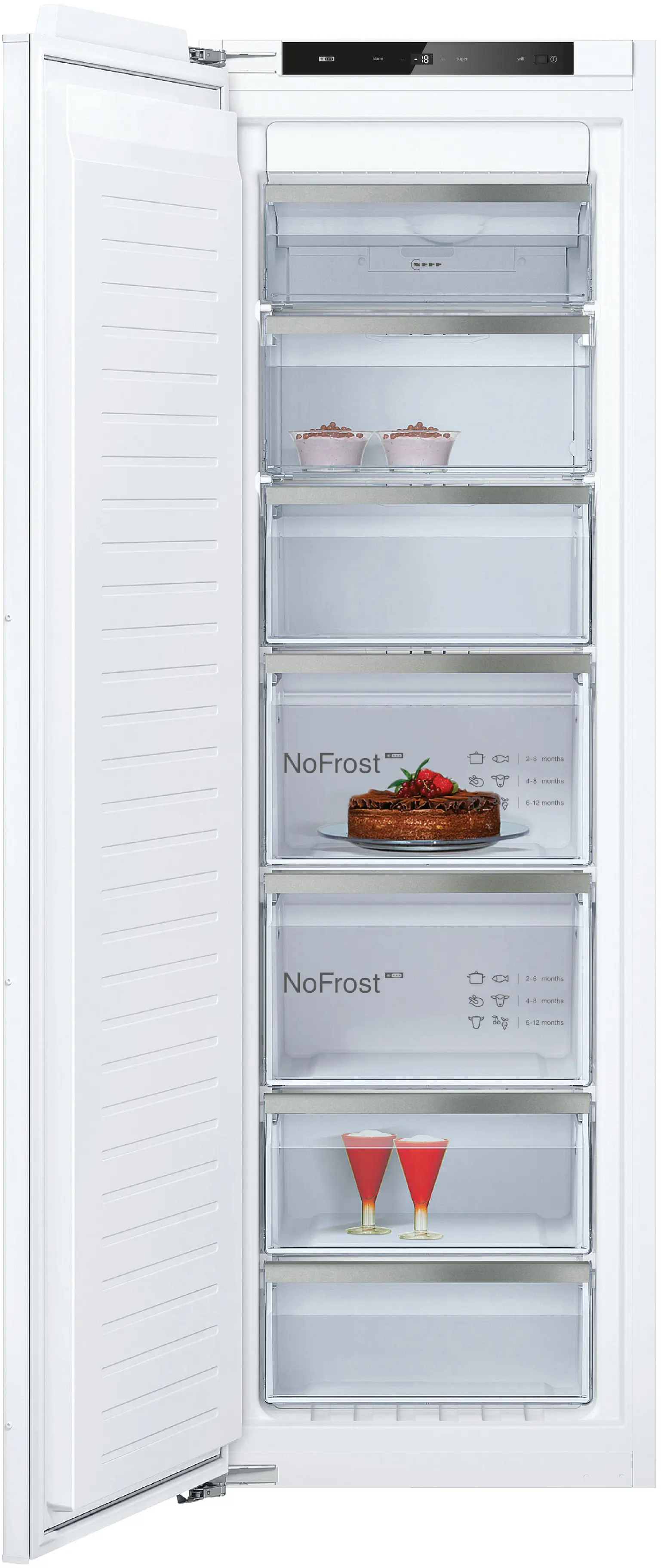 N 90 Built-in freezer 177.2 x 55.8 cm soft close flat hinge