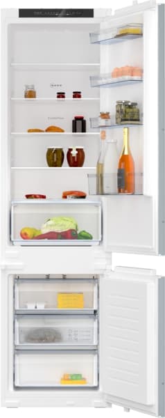 Neff Built In Fridge-Freezer with freezer at bottom - 193.5 x 54.1 cm, sliding hinge