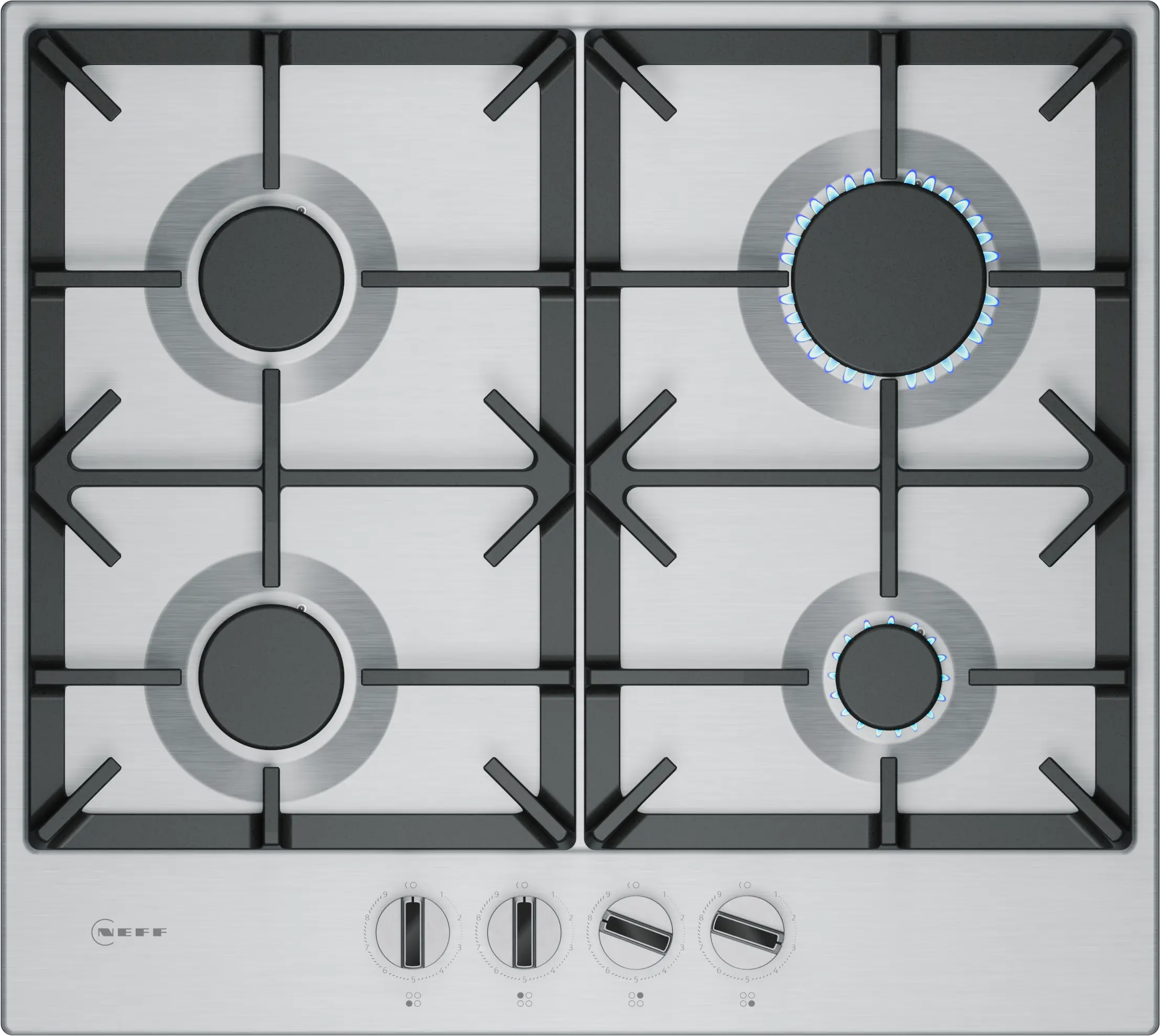 N 70 Gas hob 60 cm Stainless steel