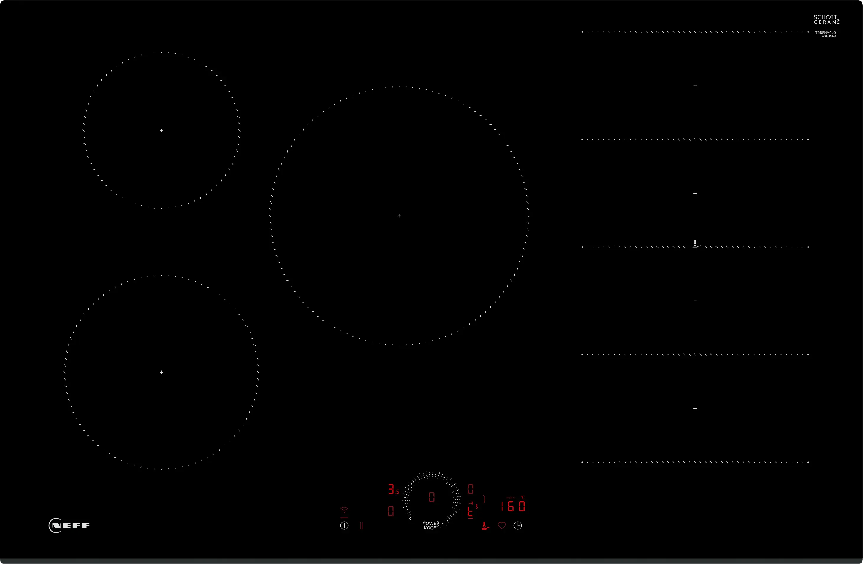 N 70 Induction hob 80 cm surface mount without frame