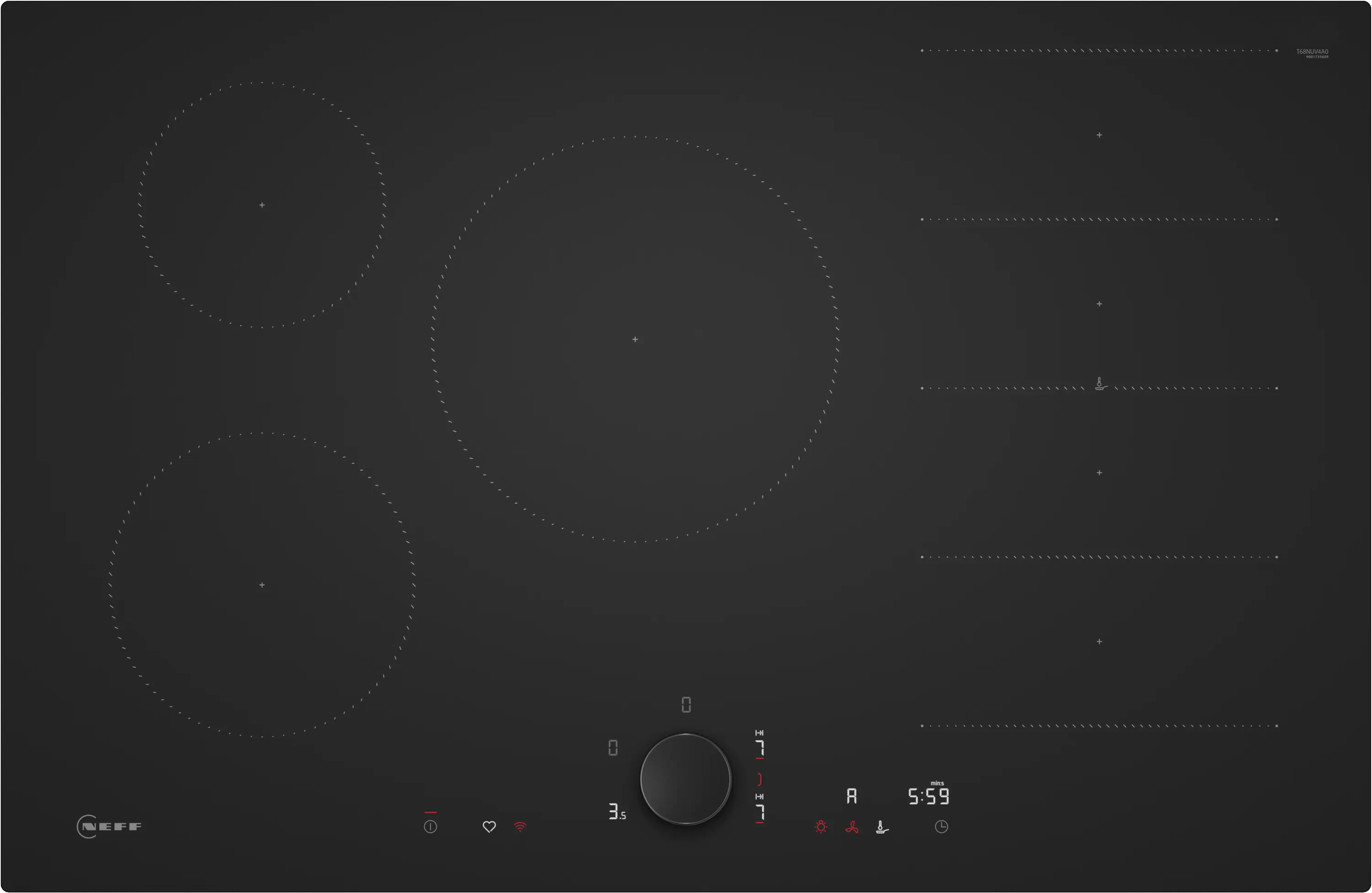 N 90 Induction hob 80 cm Matt black