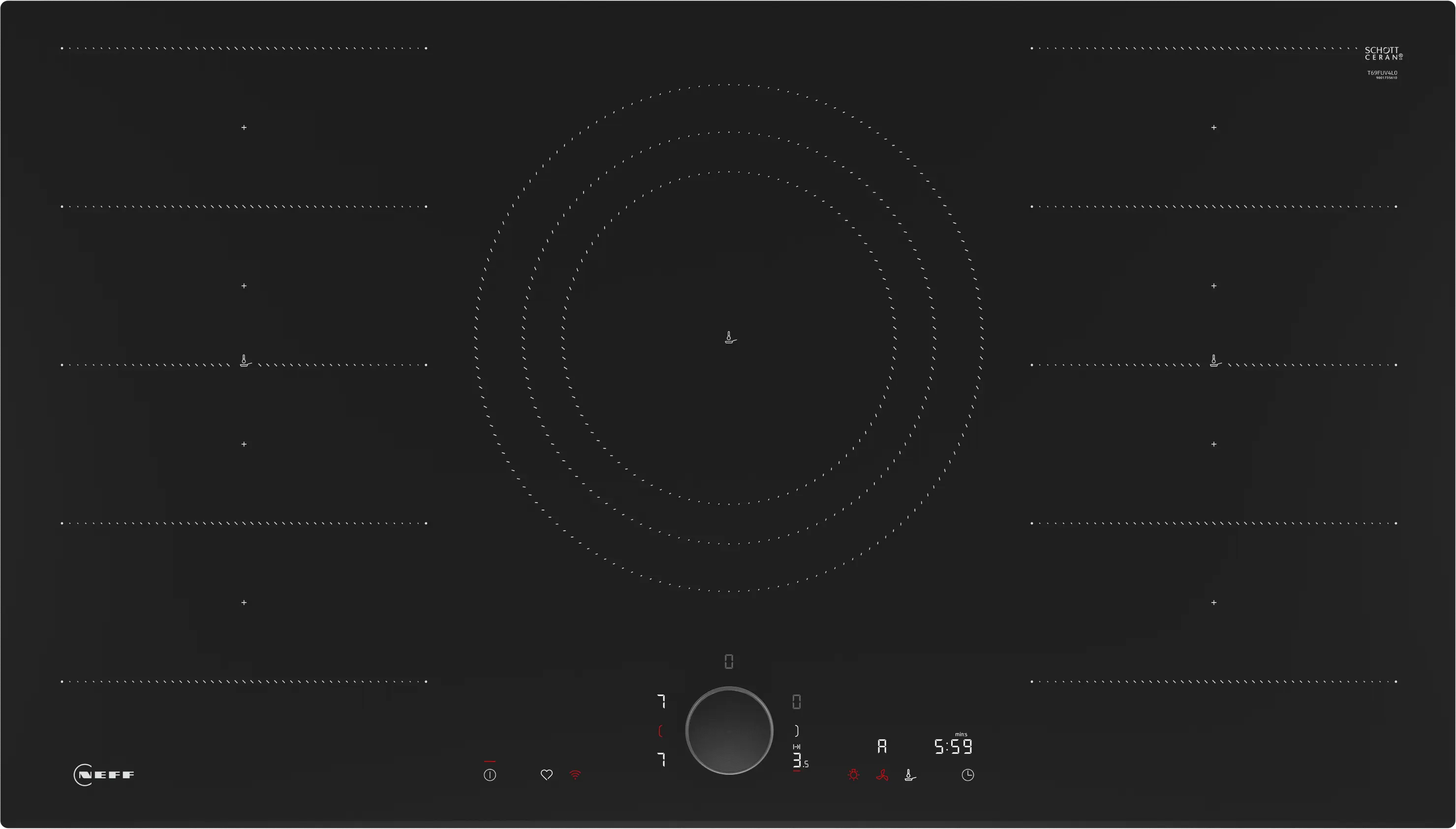 N 90 Induction hob 90 cm surface mount without frame