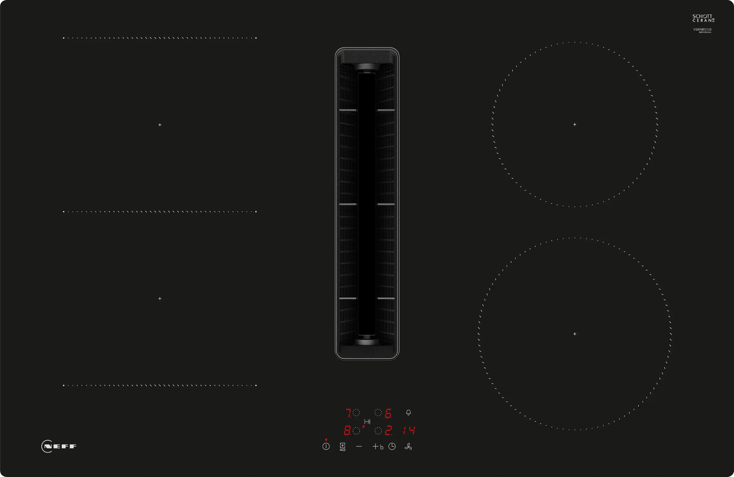 N 50 Induction hob with integrated ventilation system 80 cm surface mount without frame