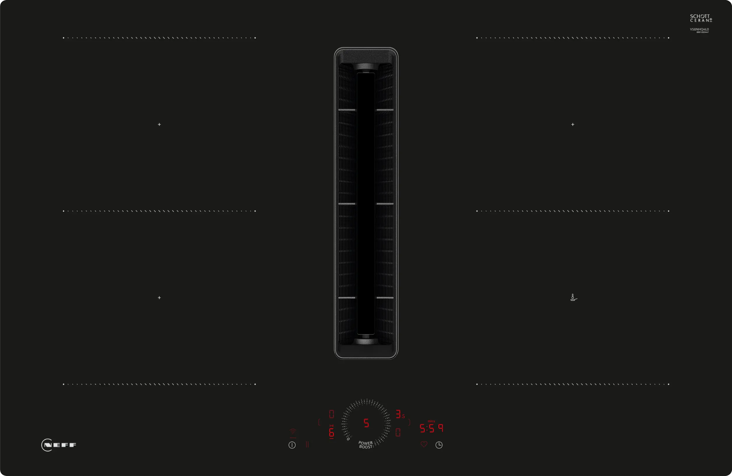 N 70 Induction hob with integrated ventilation system 80 cm surface mount without frame