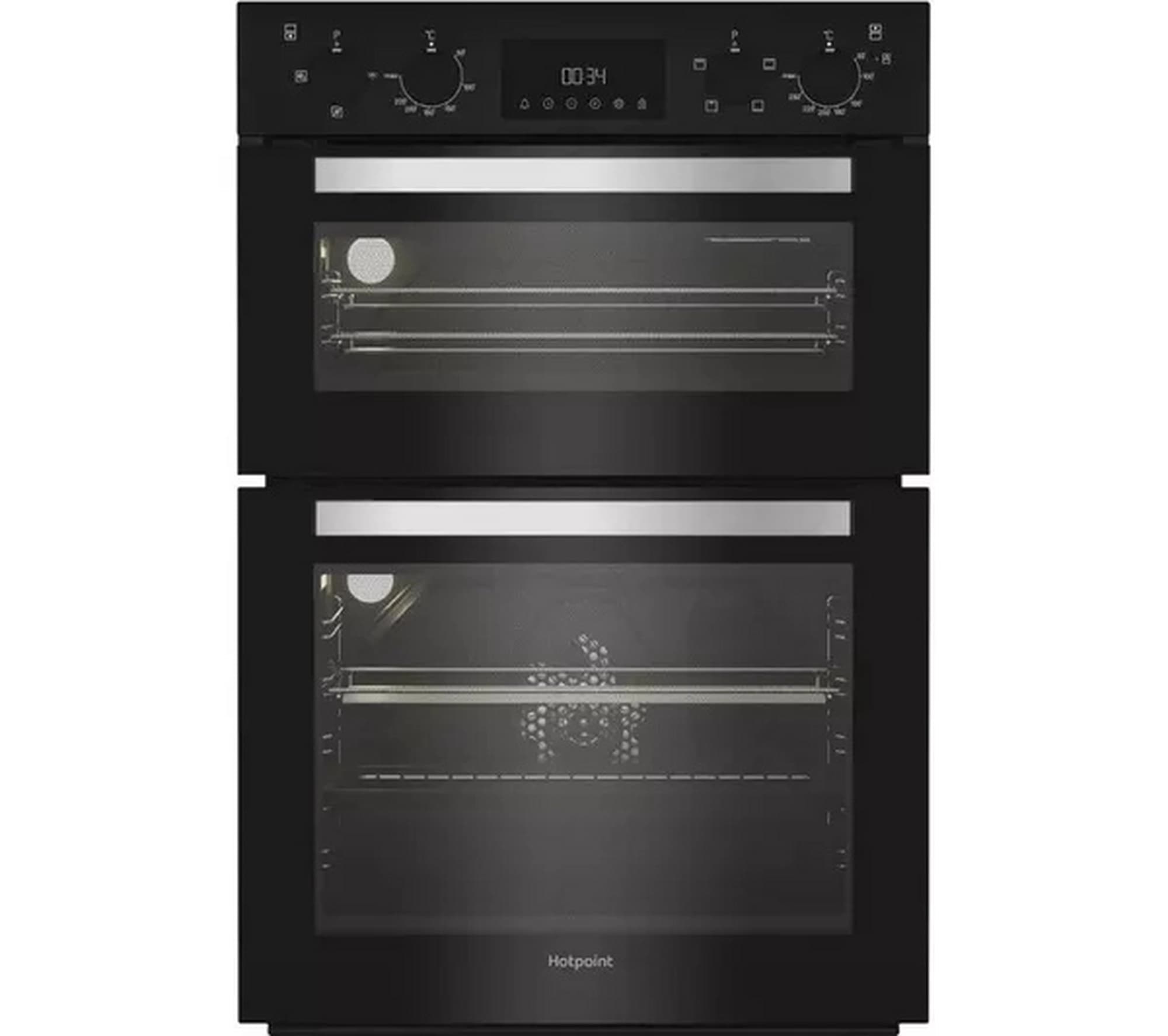 DIH 10D B 59.4cm Built In Electric Fan Double Oven - Black