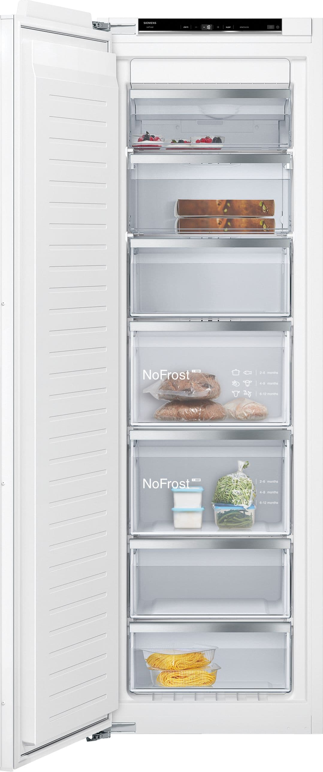 IQ300 Integrated Tall Freezer GI81NVEE0G - NoFrost - LED - 7 Compartments - 5 Freezer Drawers - 2 Flaps - Fixed