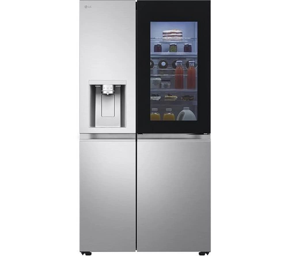 Side By Side 91.3cm Non Plumbed - Fridge Freezer - Brushed Steel