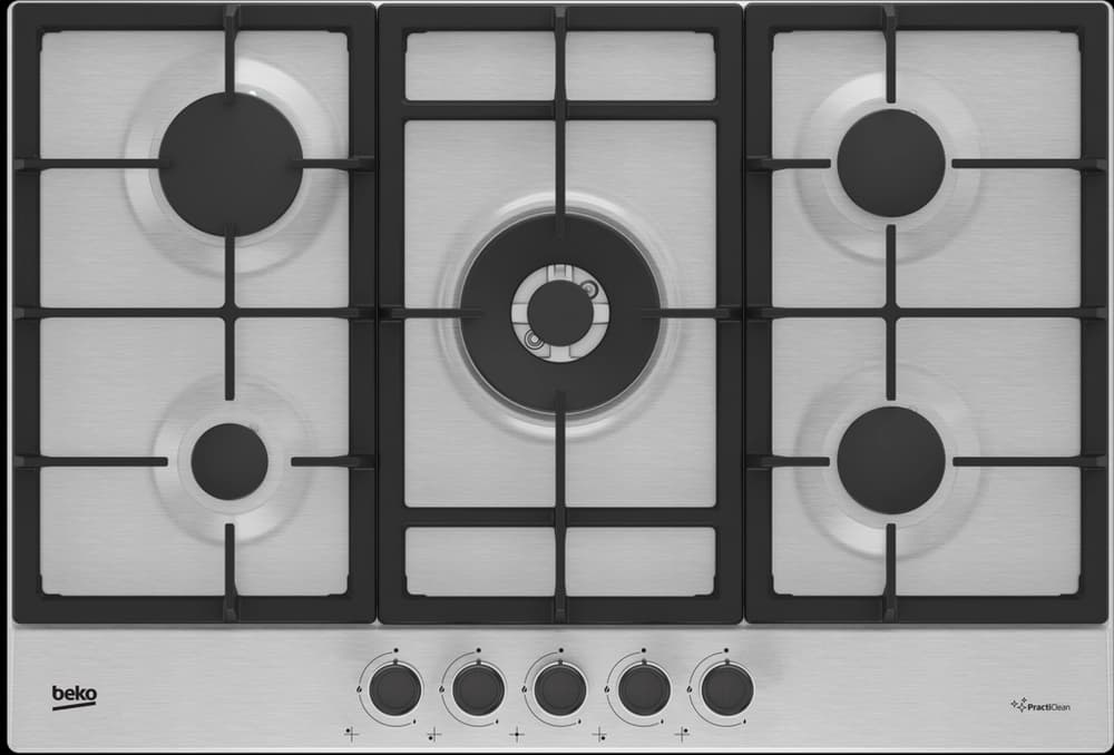 75cm Gas Hob with Front Knob Controls - Stainless Steel