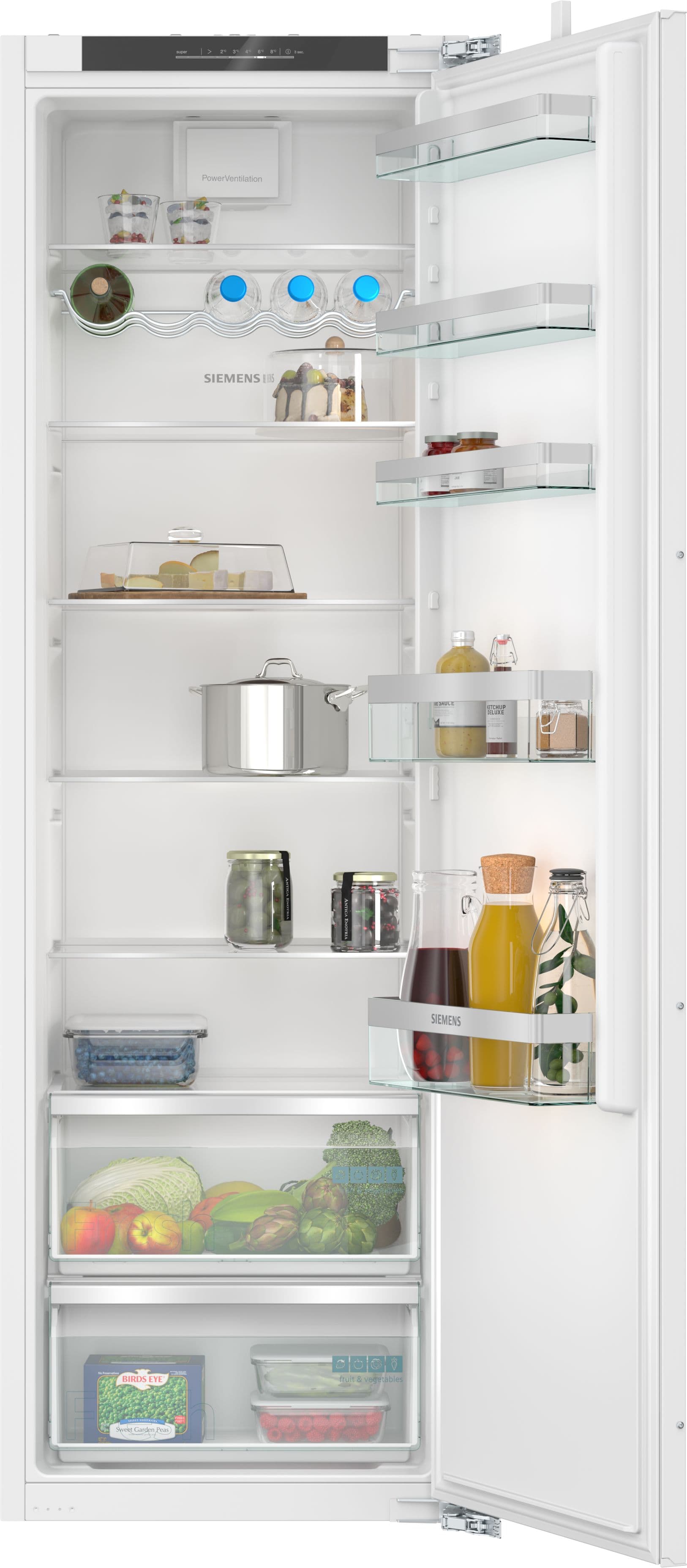 IQ300 Integrated Tall Larder Fridge KI81RVFE0G - 2 Fresh Boxes - BottleRack - 7 Glass Shelves - Fixed Hinge