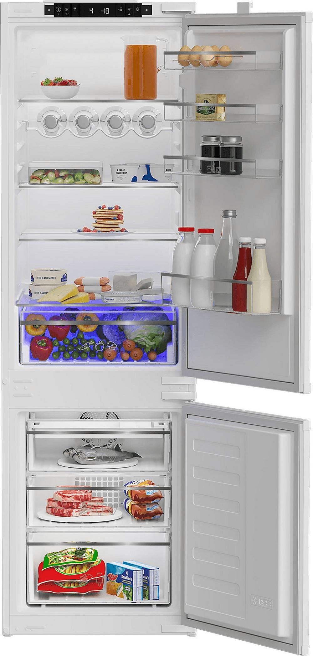 INTEGRATED Fridge-Freezer - 7030 Split - Frost Free - E Energy - Slider Fitting - 3+2 Year Warranty