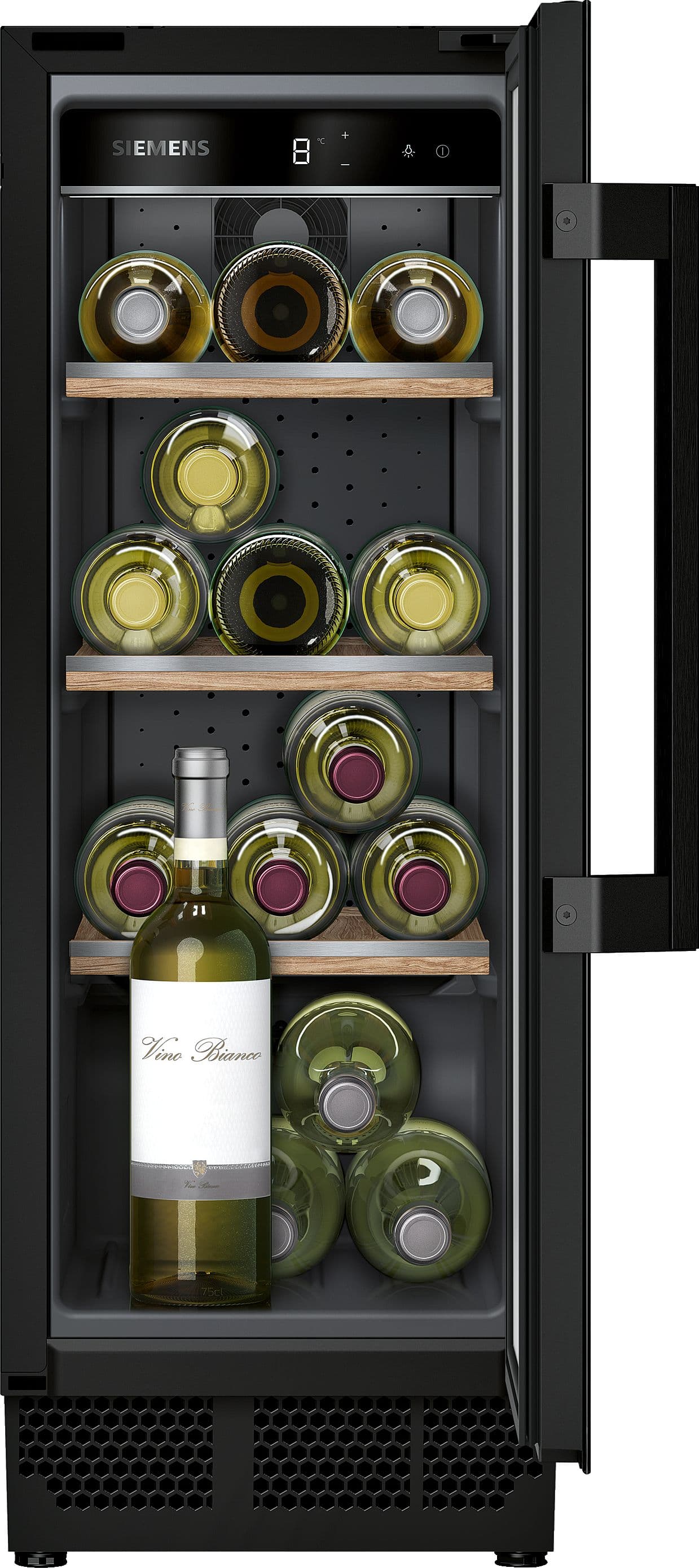 Integrated Under Counter Wine Cooler KU20WVHF0G - Reversible Glass Door - Single Zone - UV Filter - LED Lighting