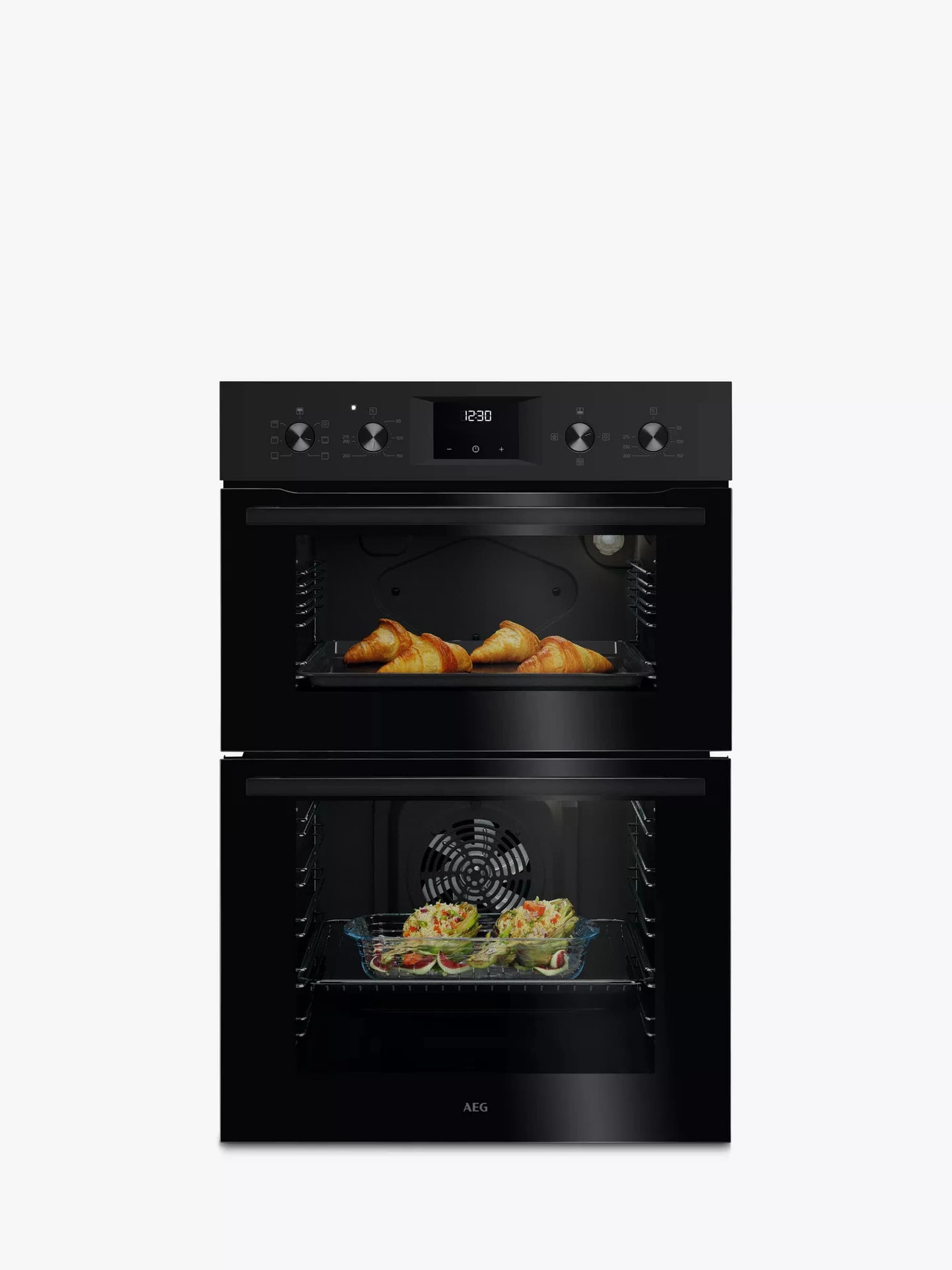 66L Double Built In Oven - Black