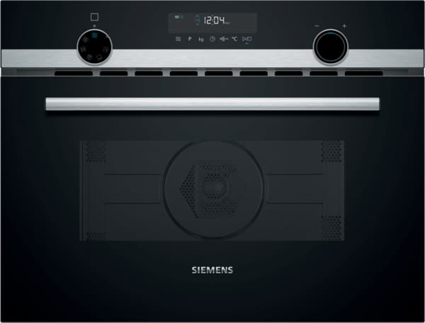 Siemens IQ500 CompactMicrowaveOven - LCDLightControl - 3 Functions-cookControl15 - Black with Steel