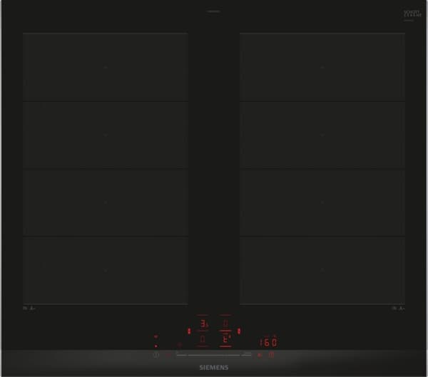 Siemens IQ700 60cm flexInduction hob , Touch Slider Control - 2 x Flex Zones - 7.4Kw - FryingSensor