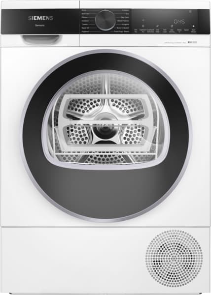 Siemens IQ500 Heat Pump Dryer - 9Kg - Reversible Drum - AutoDrySensor -- White/Black Door