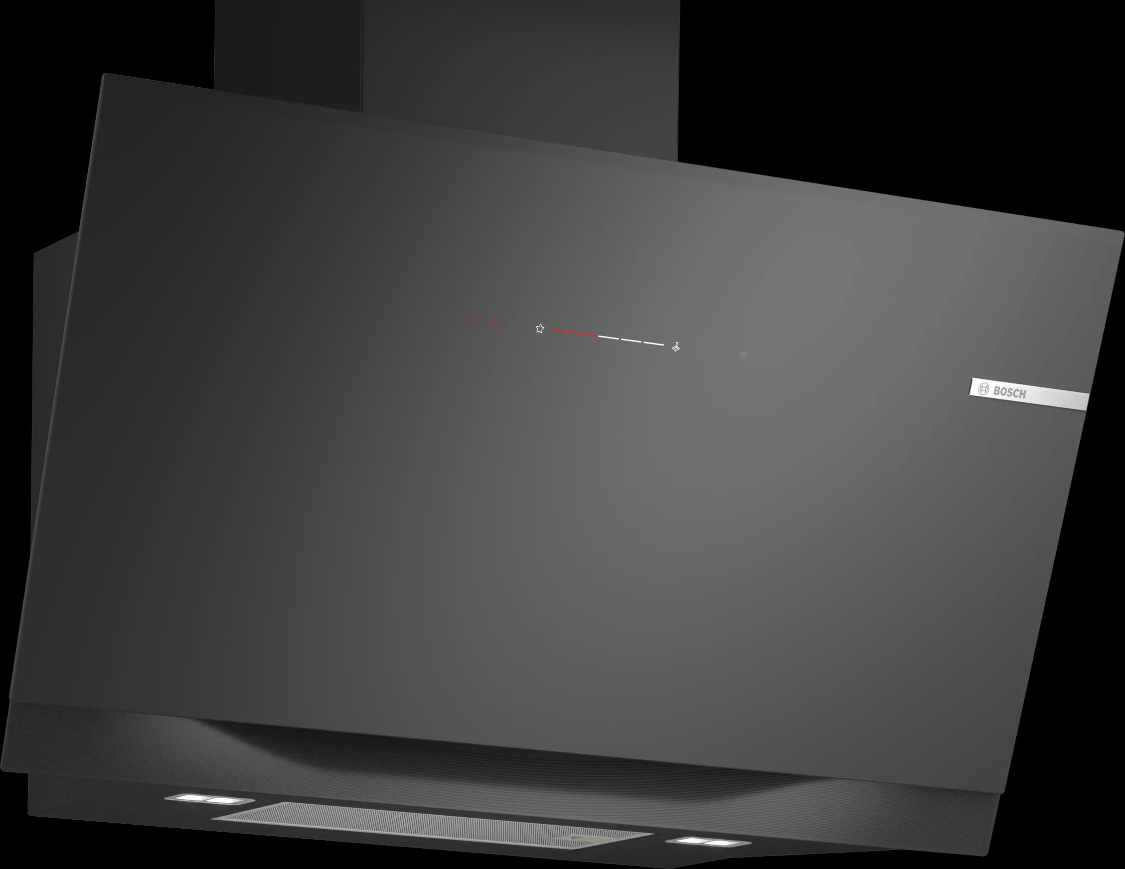 Series 8 Wall-mounted cooker hood 90 cm clear glass black printed, Black