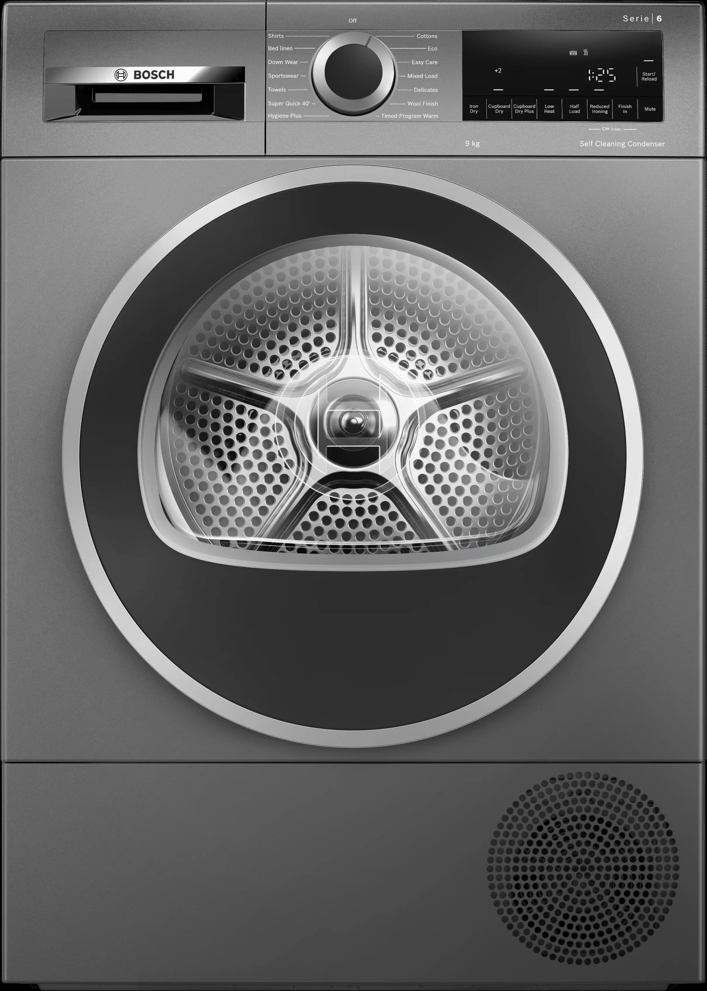 Series 6 Heat pump tumble dryer 9 kg Cast iron grey