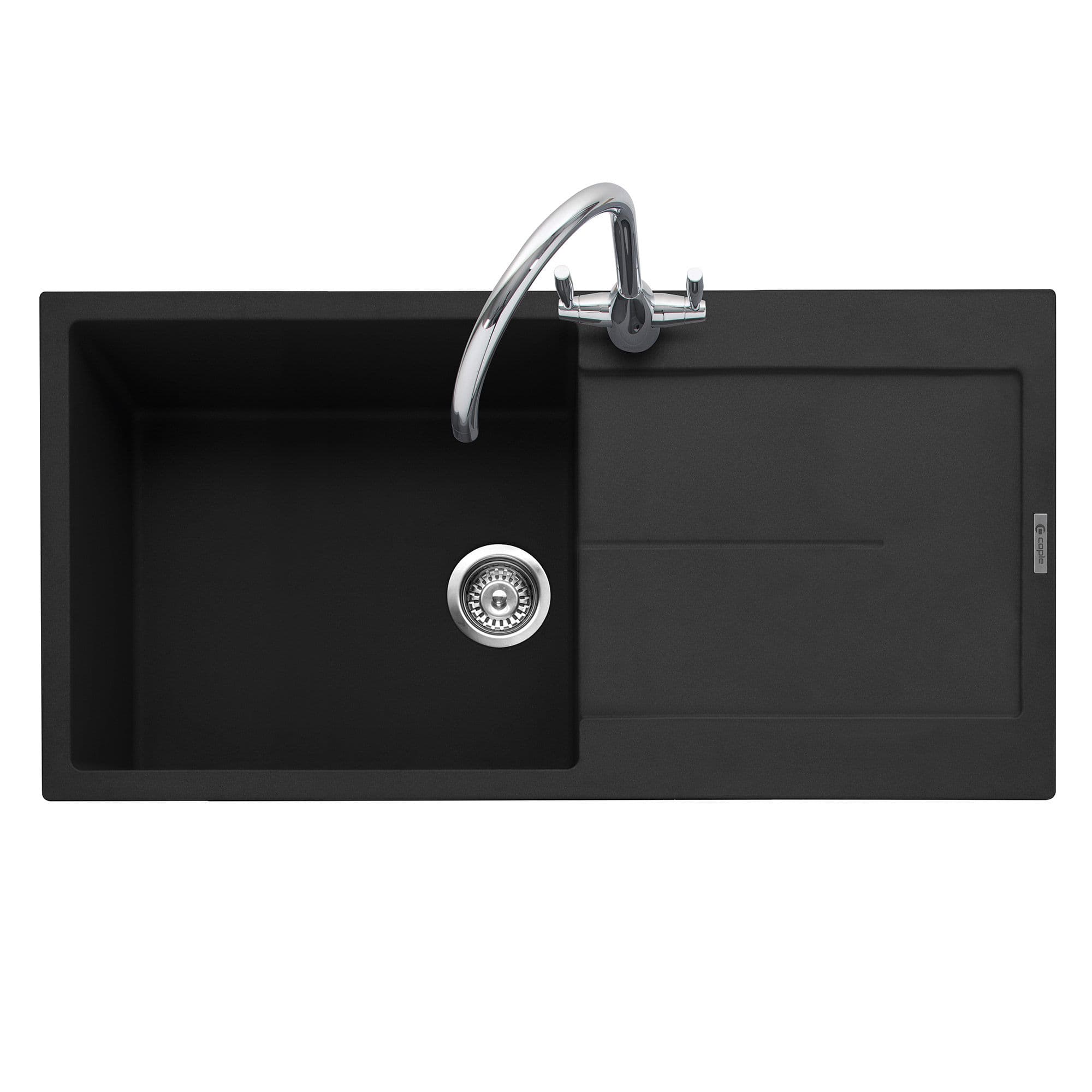 Canis 100 Inset Granite Sink with Drainer Anthracite