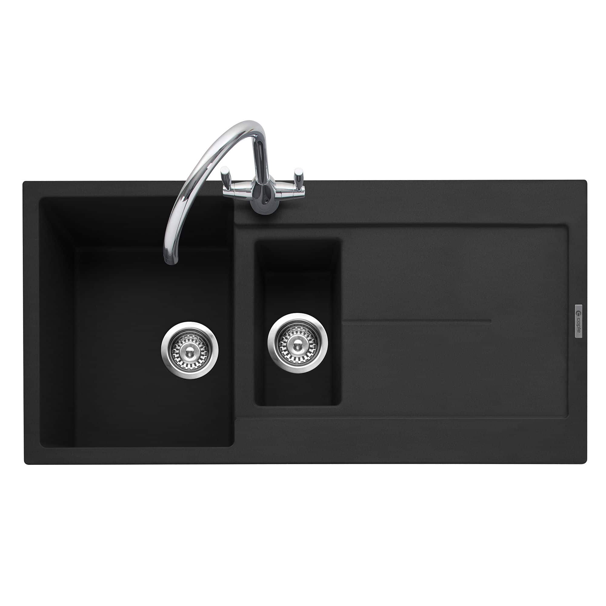 Canis 150 Inset Granite Sink with Drainer Anthracite