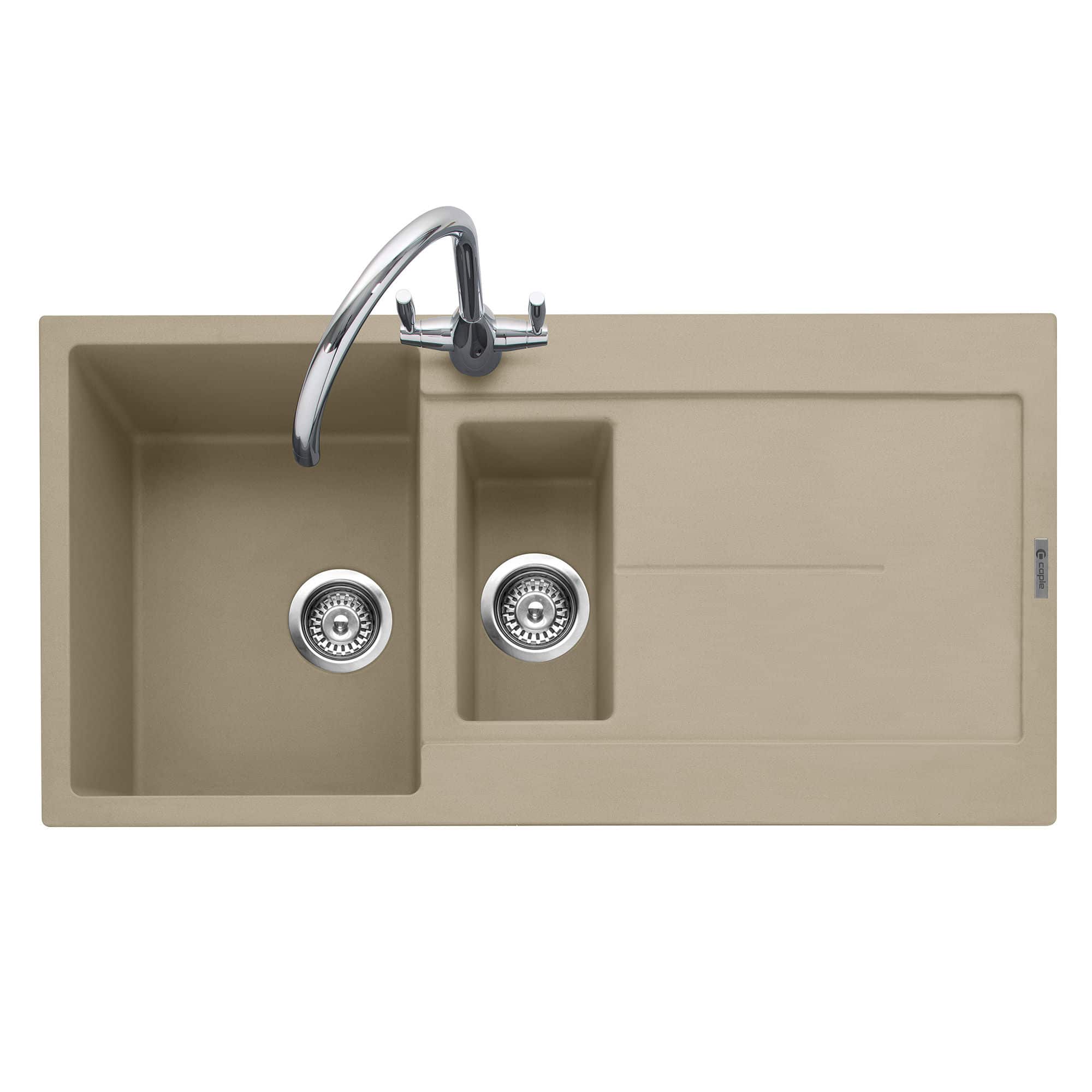 Canis Granite Sink with Drainer - Desert Sand