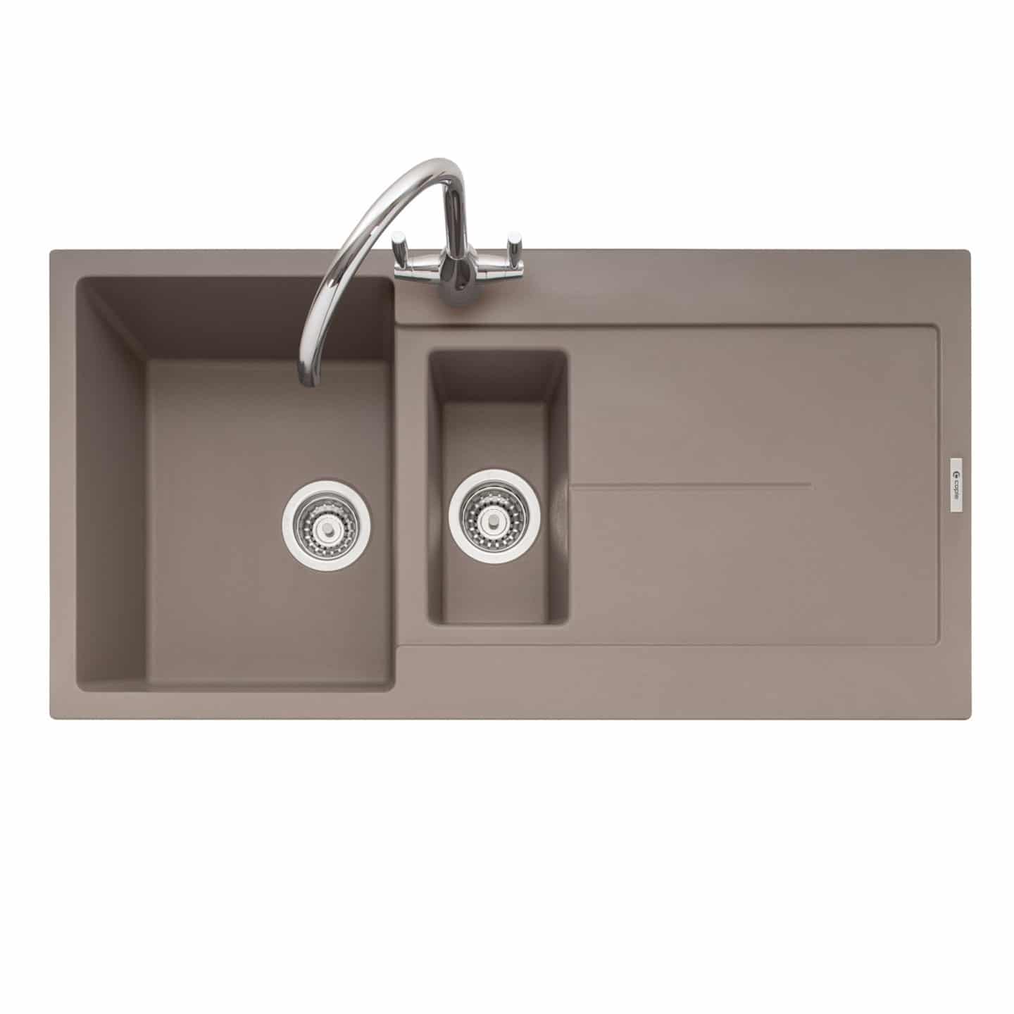 Canis 150 Inset Granite Sink with Drainer Mink