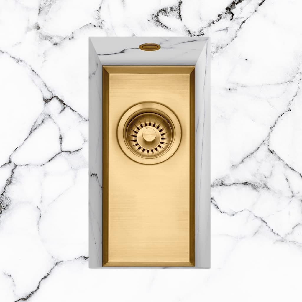 Saso 22 Worktop Sink with 26mm Ledge Gold