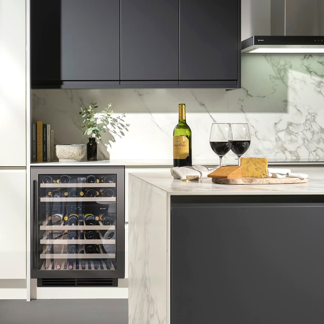 Undercounter Dual Zone Wine Cooler Gunmetal