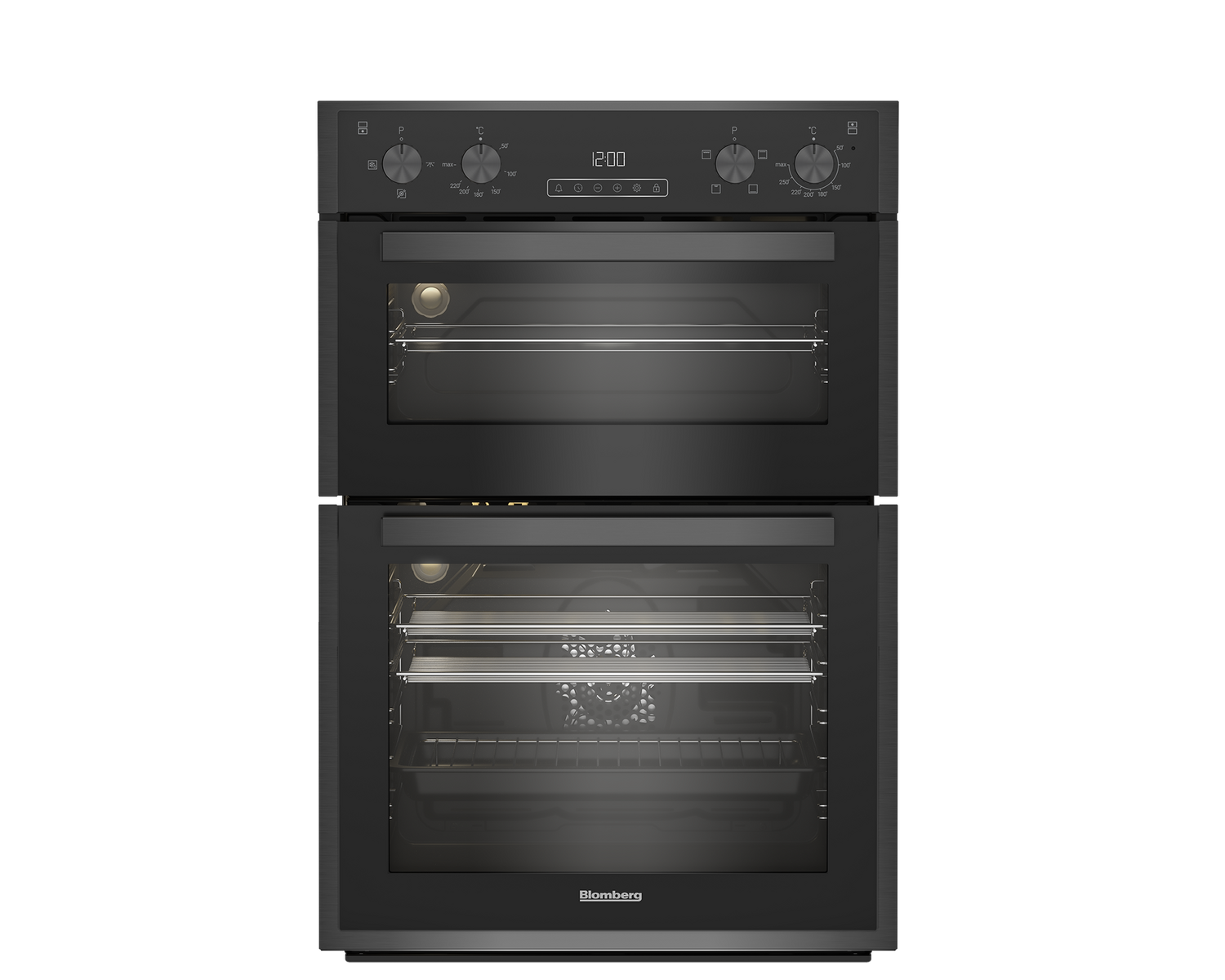 Blomberg 59.4cm Built In Electric Double Oven - Dark Steel