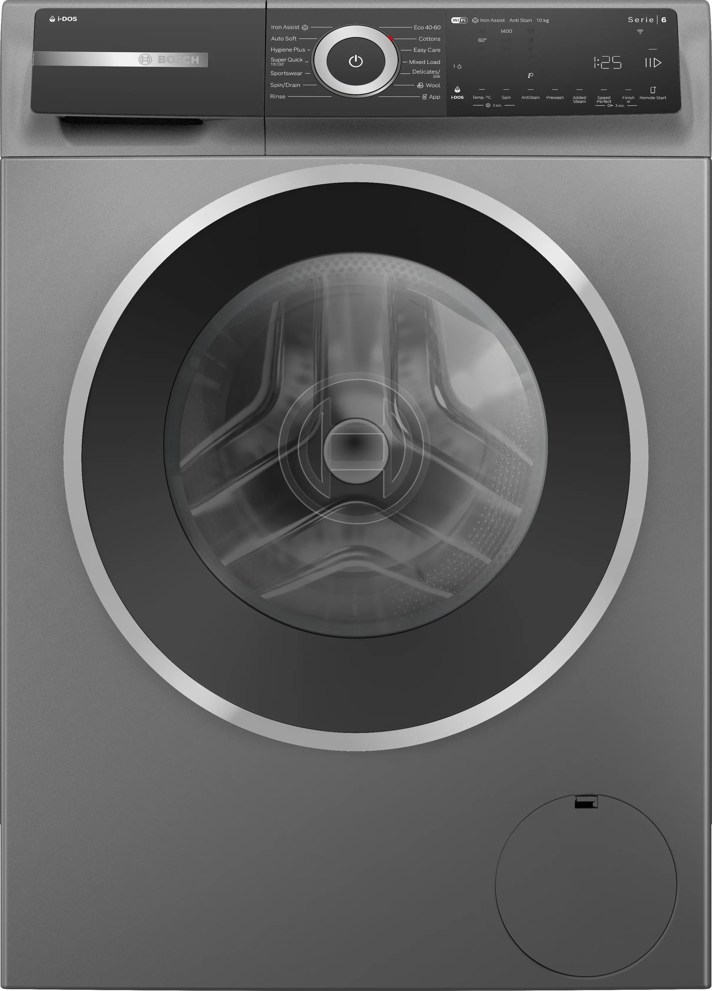 Series 6 Washing machine, front loader 10 kg max. 1400 rpm, Cast iron grey