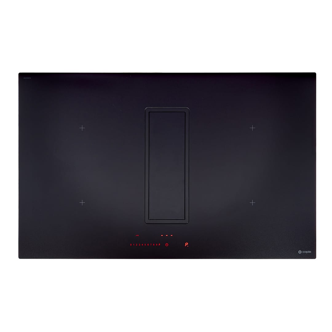 83cm Matt Black Induction Hob with Downdraft Extractor
