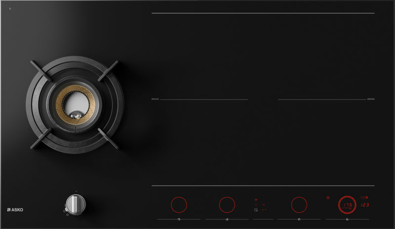 ASKO HIG89524BGB1 90cm 5 Zone Induction/Gas Hob - Black