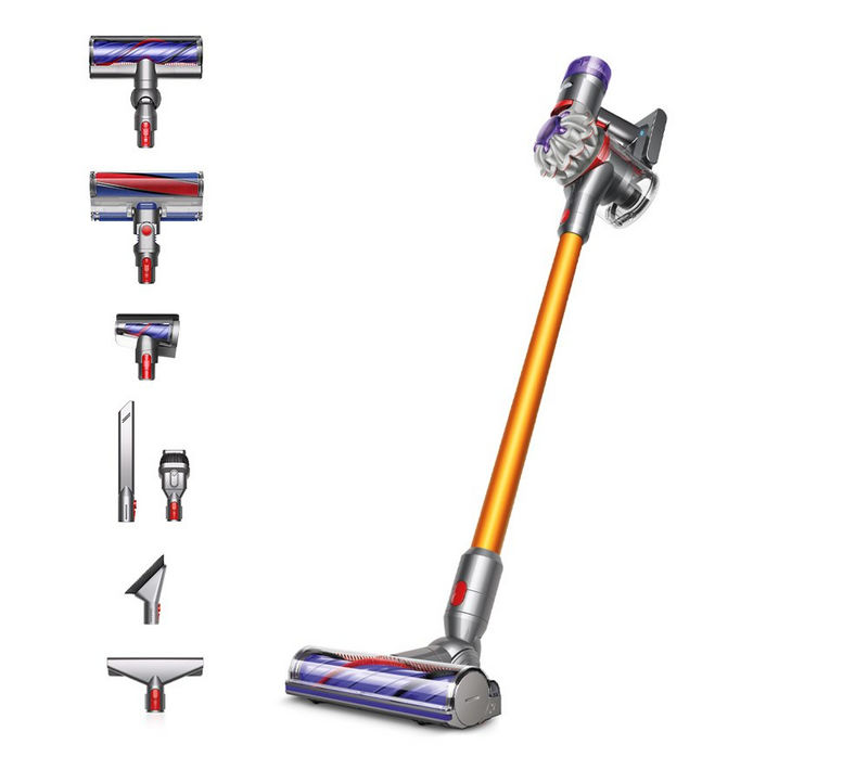 Dyson V8ABS-2023 Cordless Stick Vacuum Cleaner - 40 Minutes Run Time - Silver/Yellow