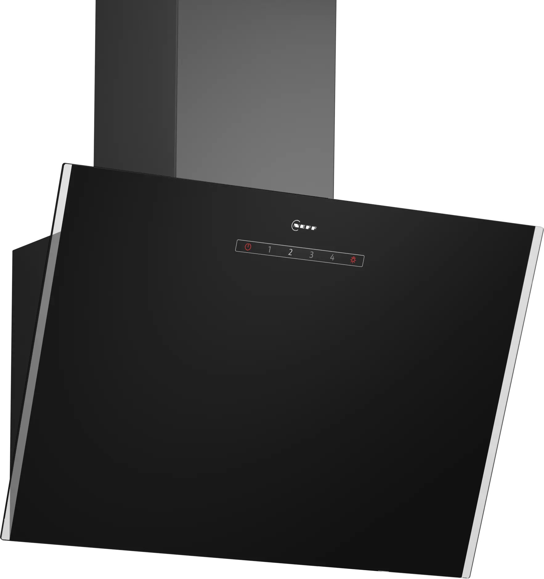 N 30 Wall-mounted cooker hood 60 cm clear glass black printed, Black