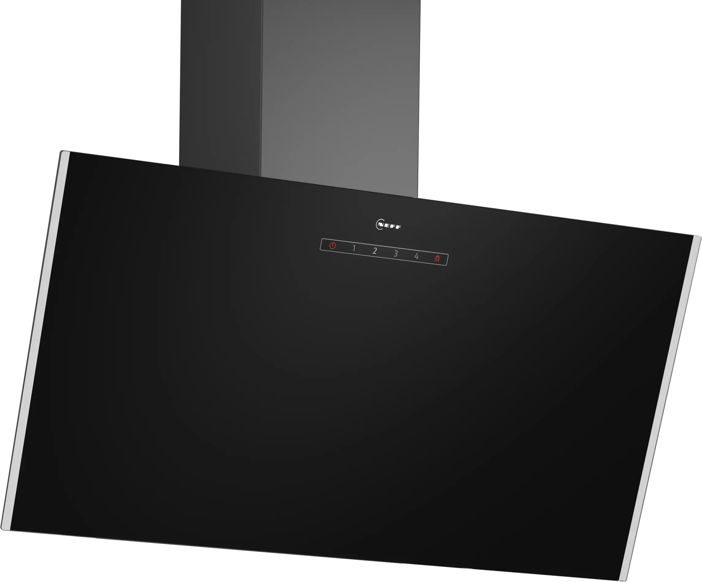 N 30 Wall-mounted cooker hood 80 cm clear glass black printed, Black