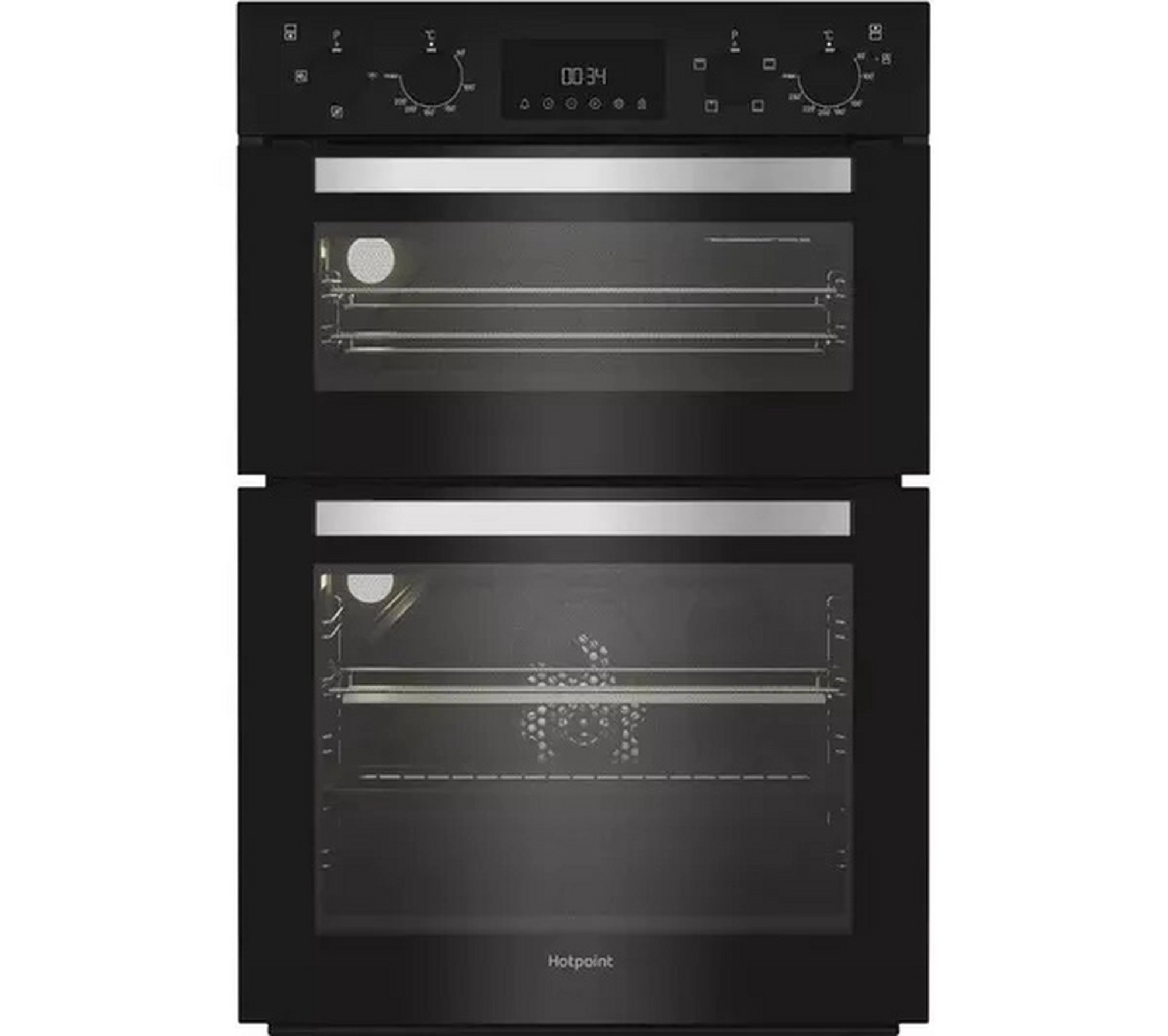 DIH 10D B 59.4cm Built In Electric Fan Double Oven - Black